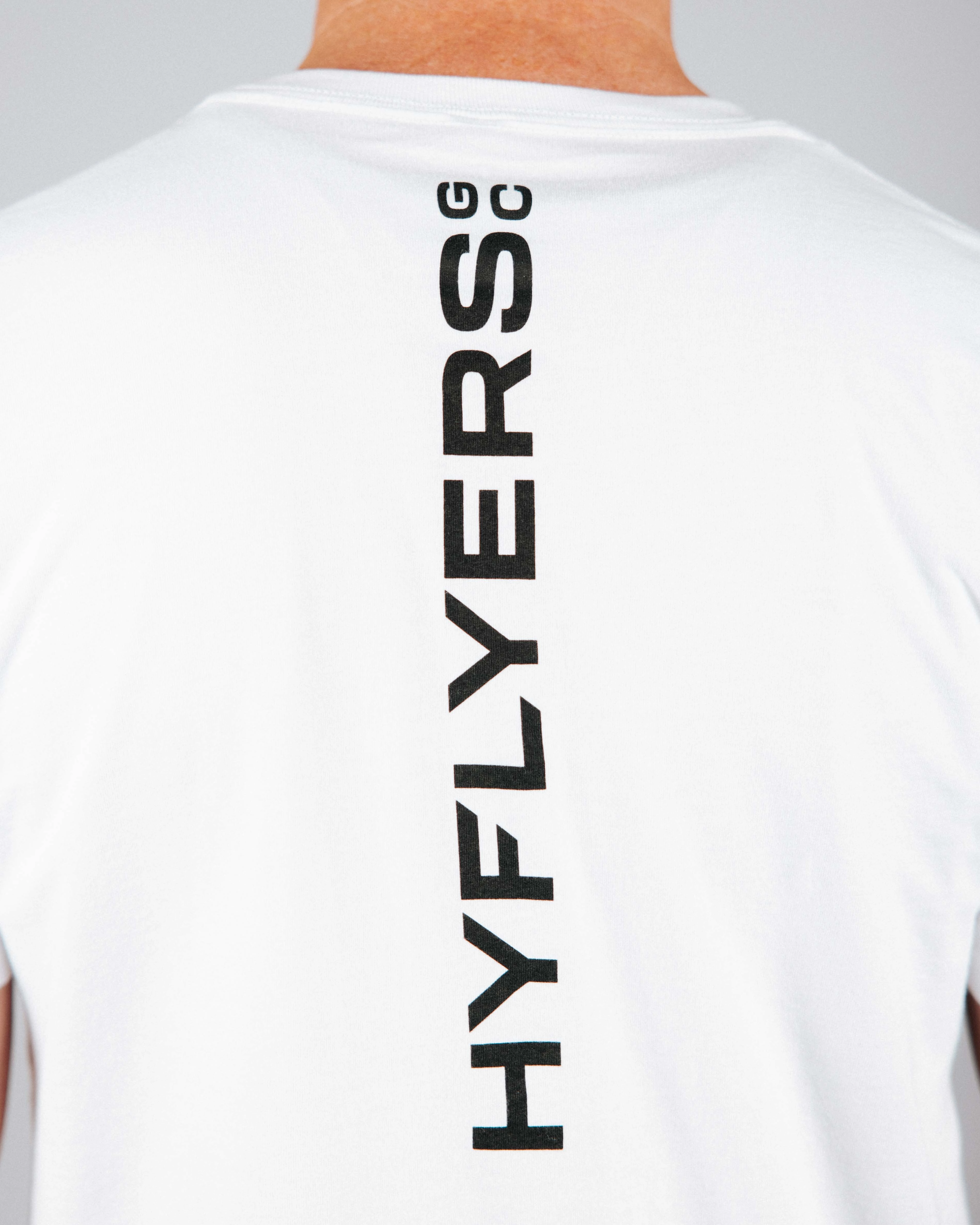 White HyFlyers Logo Tee Layered Ply Construction LightweightWeave