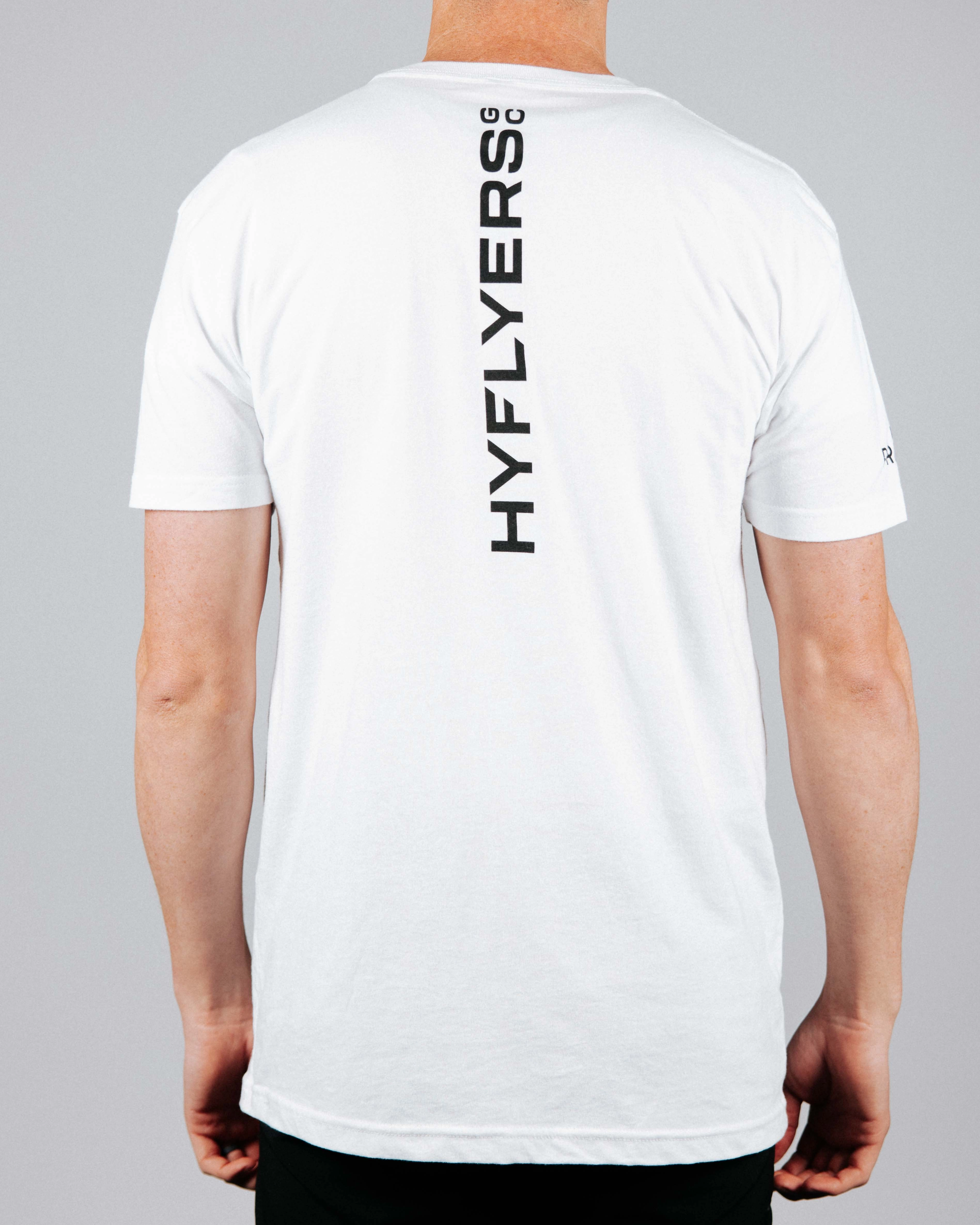 White HyFlyers Logo Tee Tagless Comfort Collar BreathableMaterial
