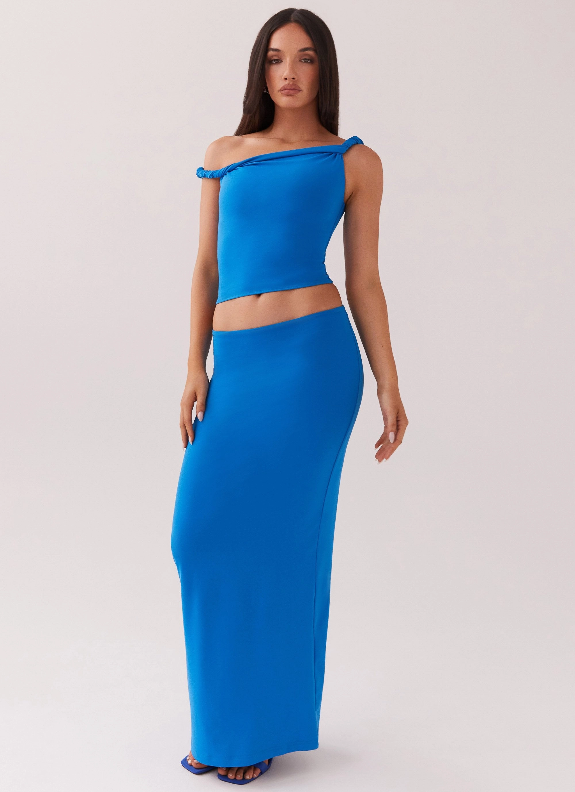 Layered Look Solace Soul Maxi Skirt - Cobalt
