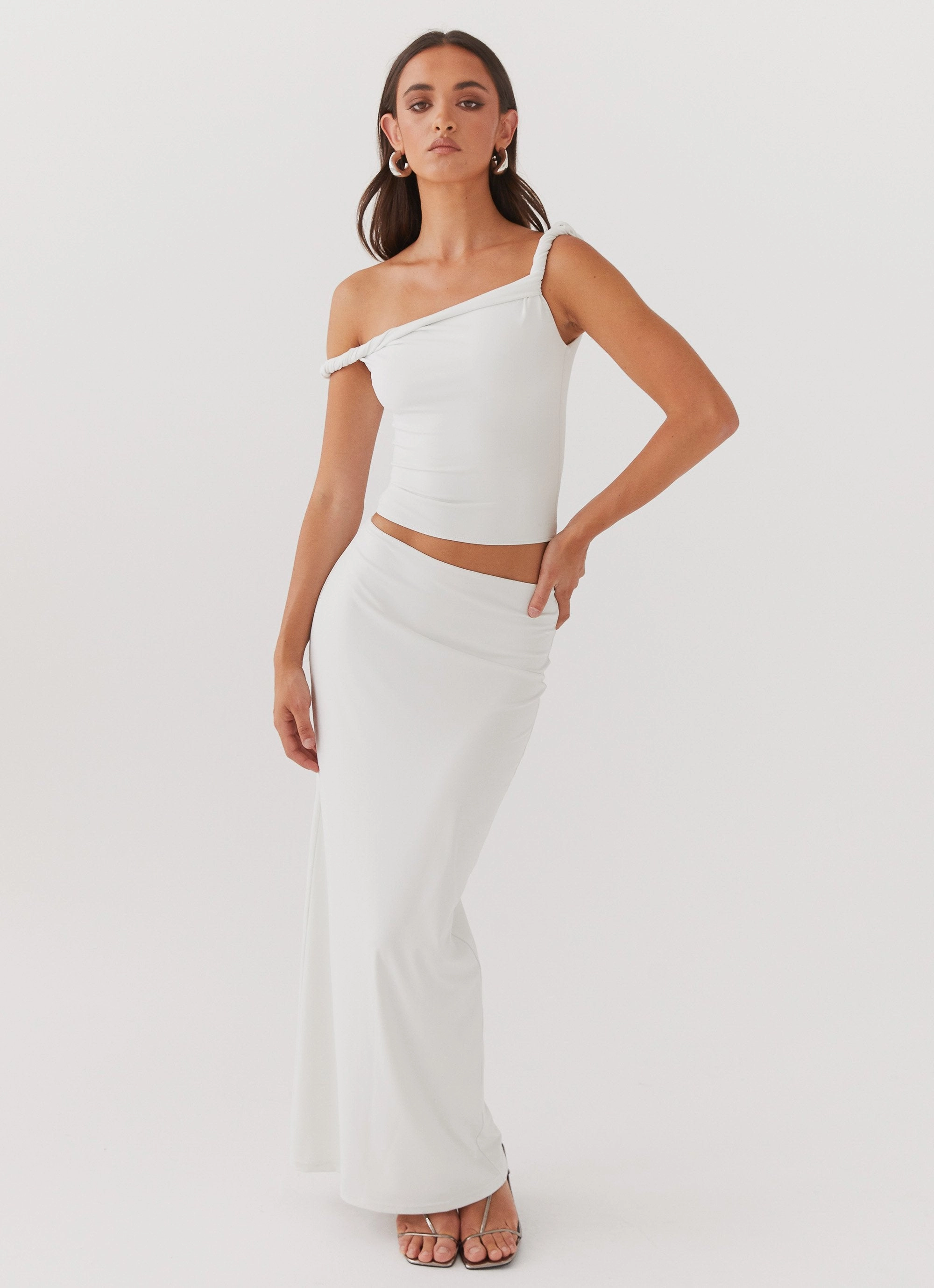Solace Soul Maxi Skirt - Ivory Anti Static Lining Light Fit
