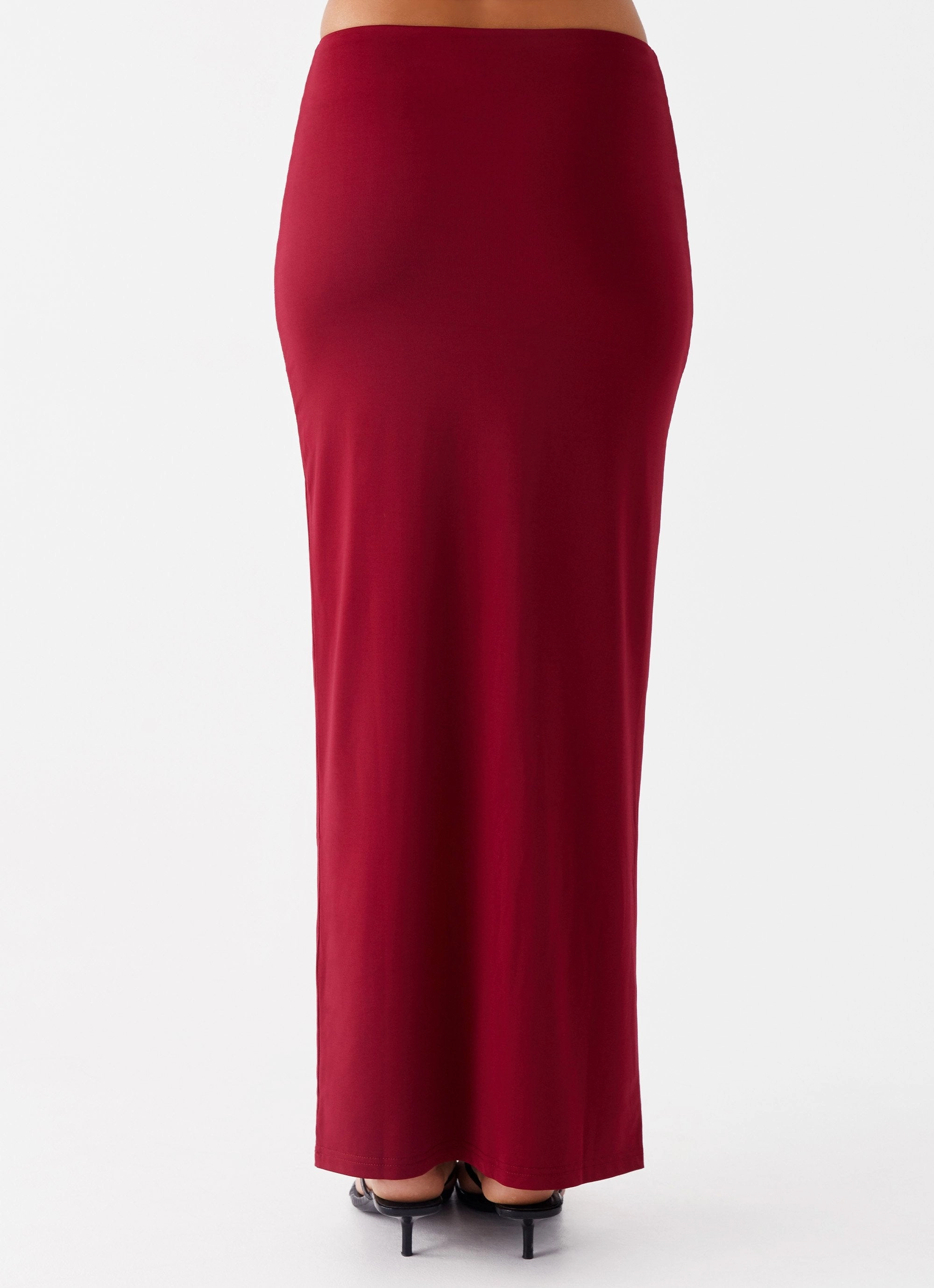Solace Soul Maxi Skirt - Maroon ReflectiveTrim