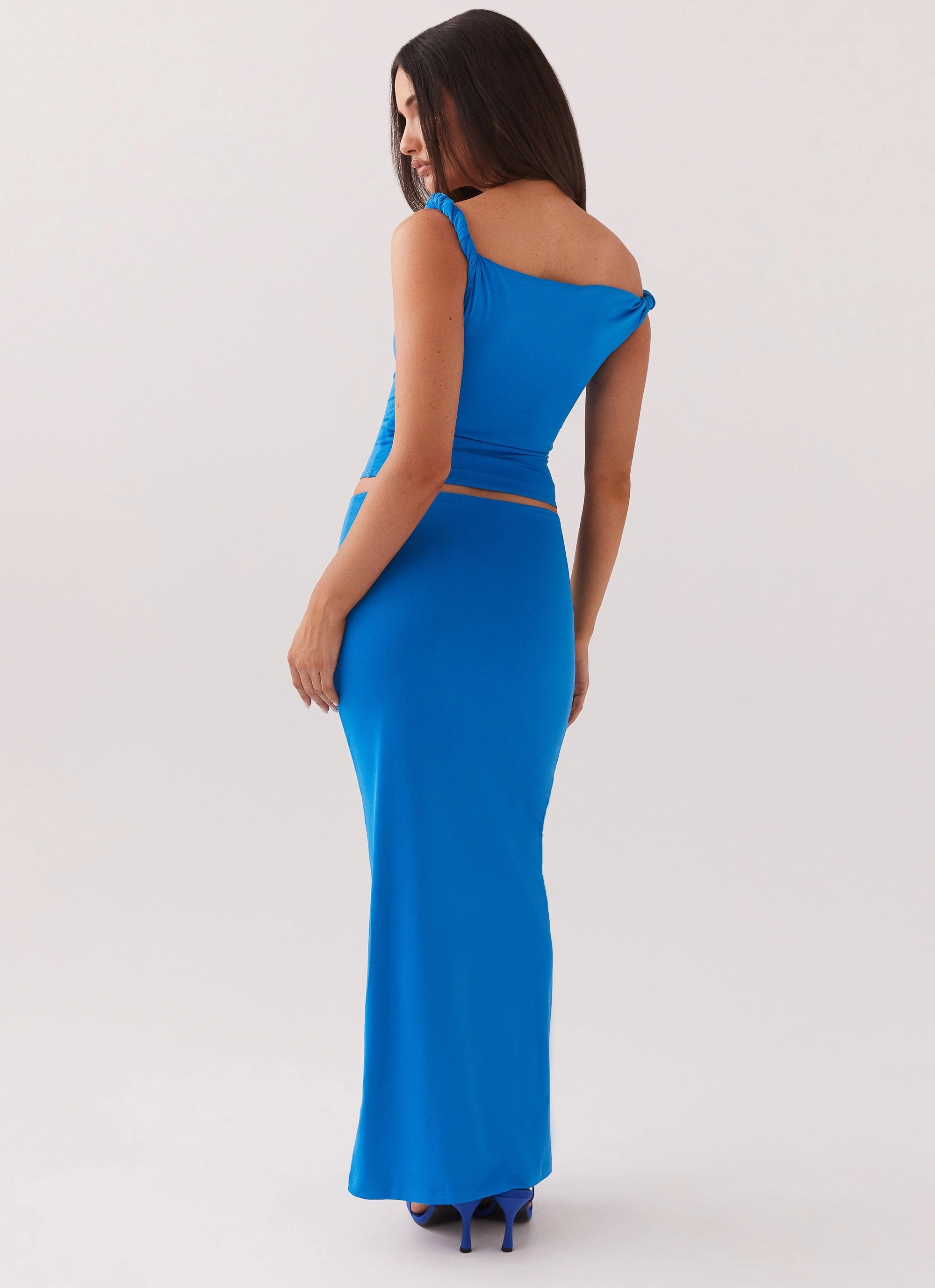 Solace Soul Twist Shoulder Top - Cobalt Sporty Style