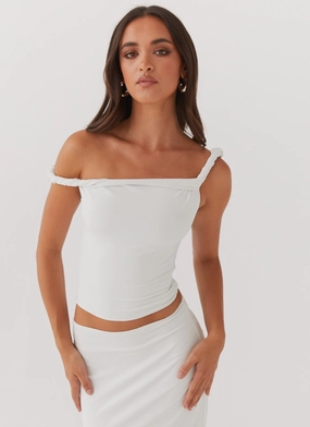 Solace Soul Twist Shoulder Top - Ivory AntiStaticFinish