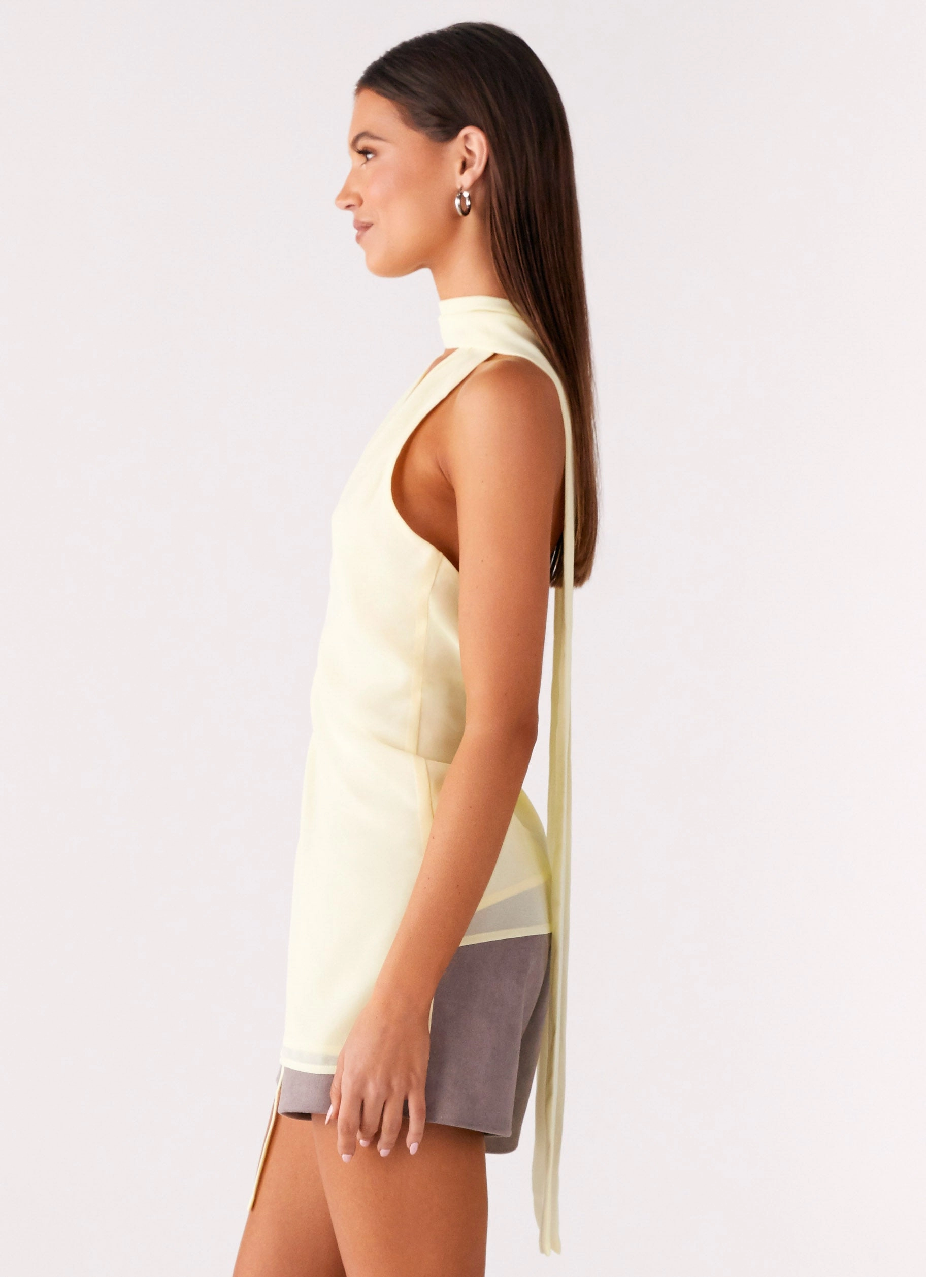 Solari Scarf Top - Yellow Abrasion Resistant Surface Comfortable Collar