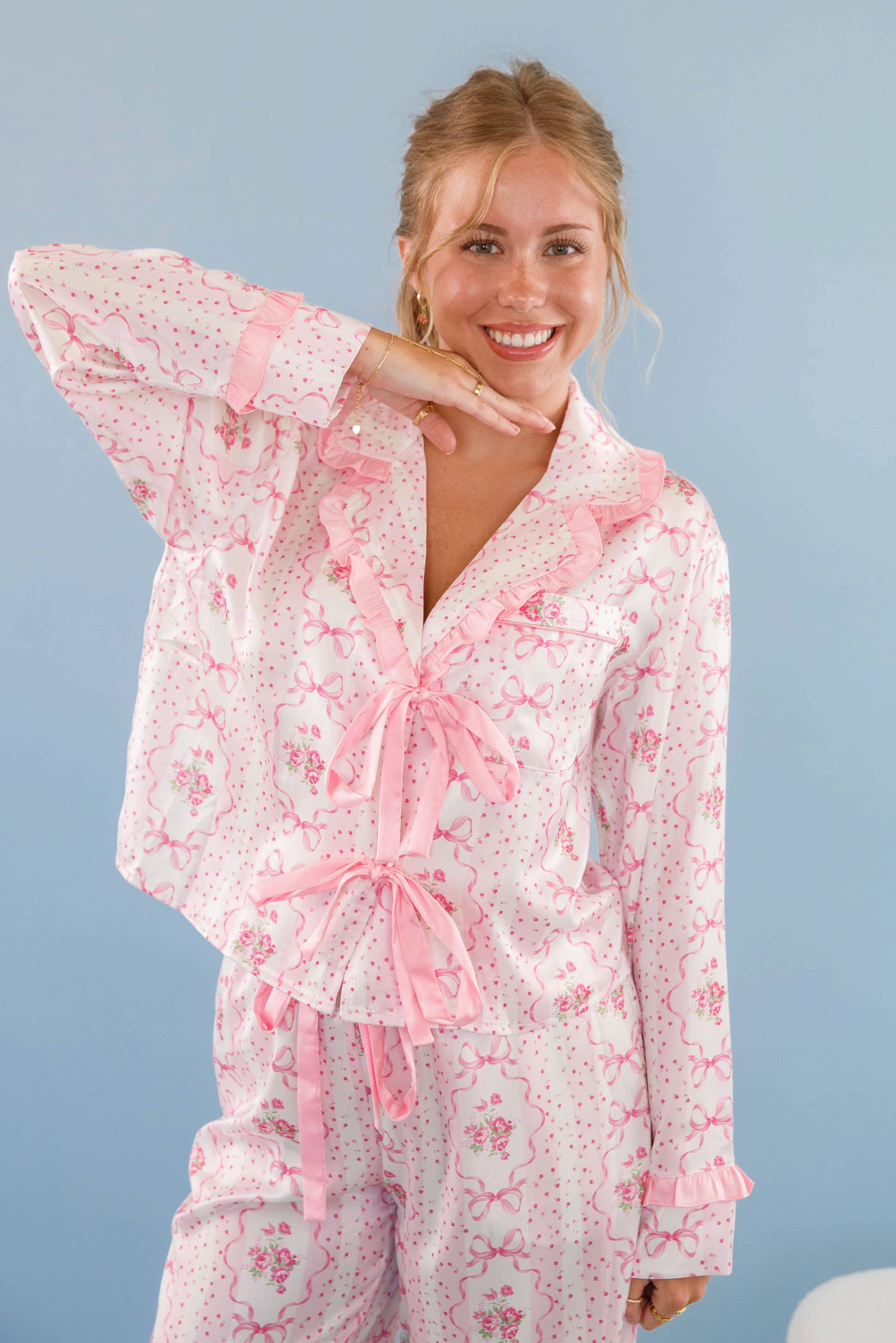 Fitted Shirt Rom-Com Marathon Pajama Top