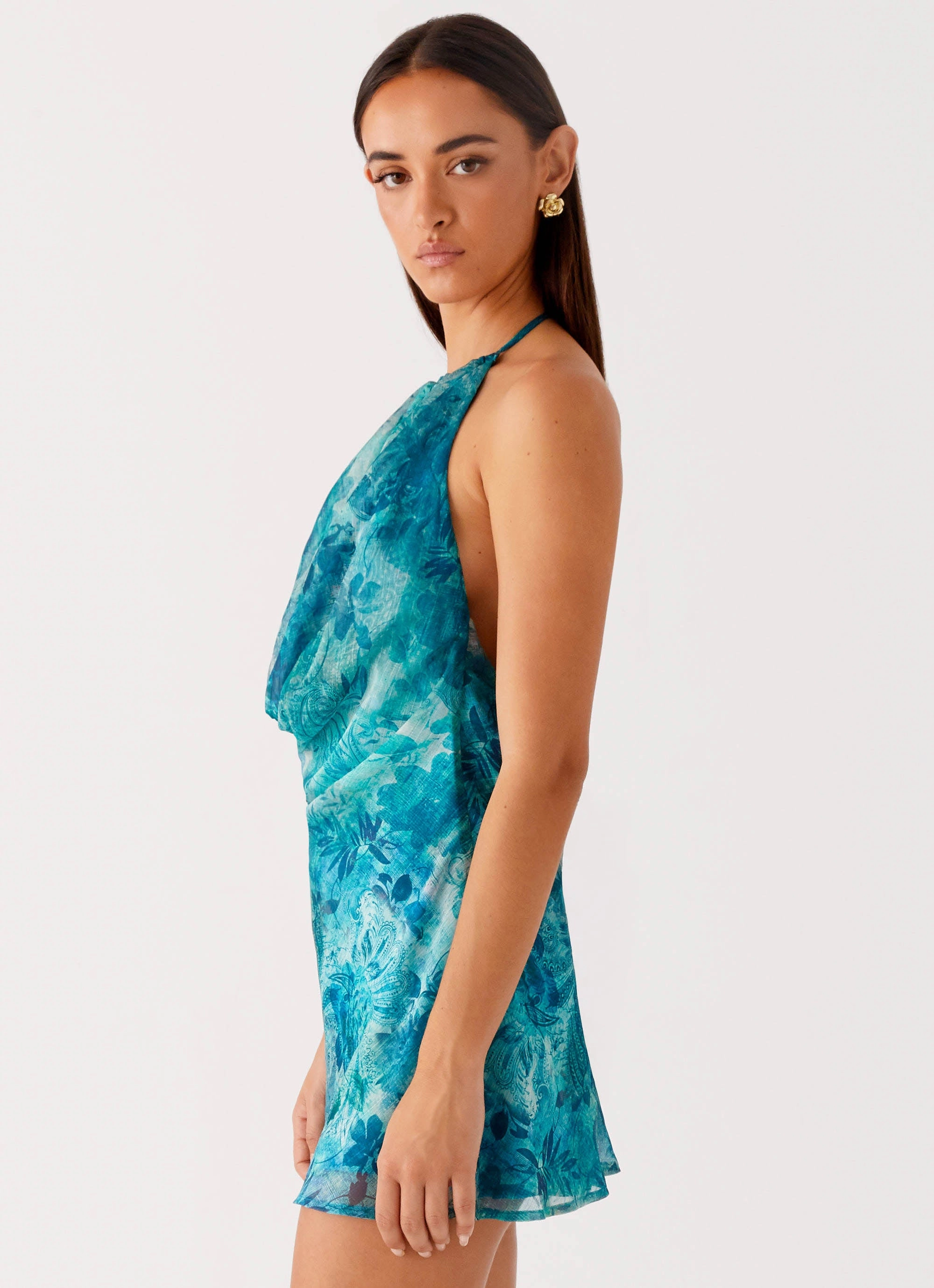 Modest Cut Ele Mini Dress - Teal