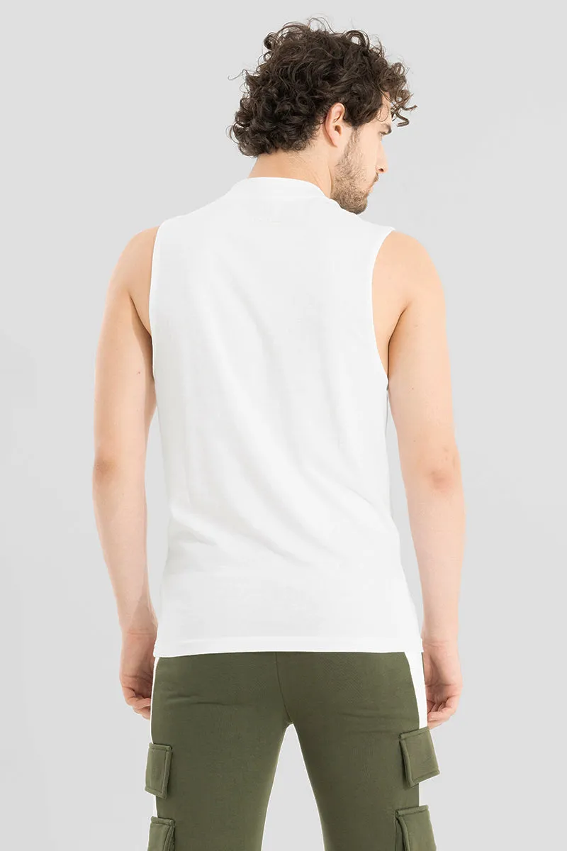Solidie White Sleeveless T-Shirt