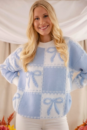 Something Timeless Sweater-Blue WaffleWeave