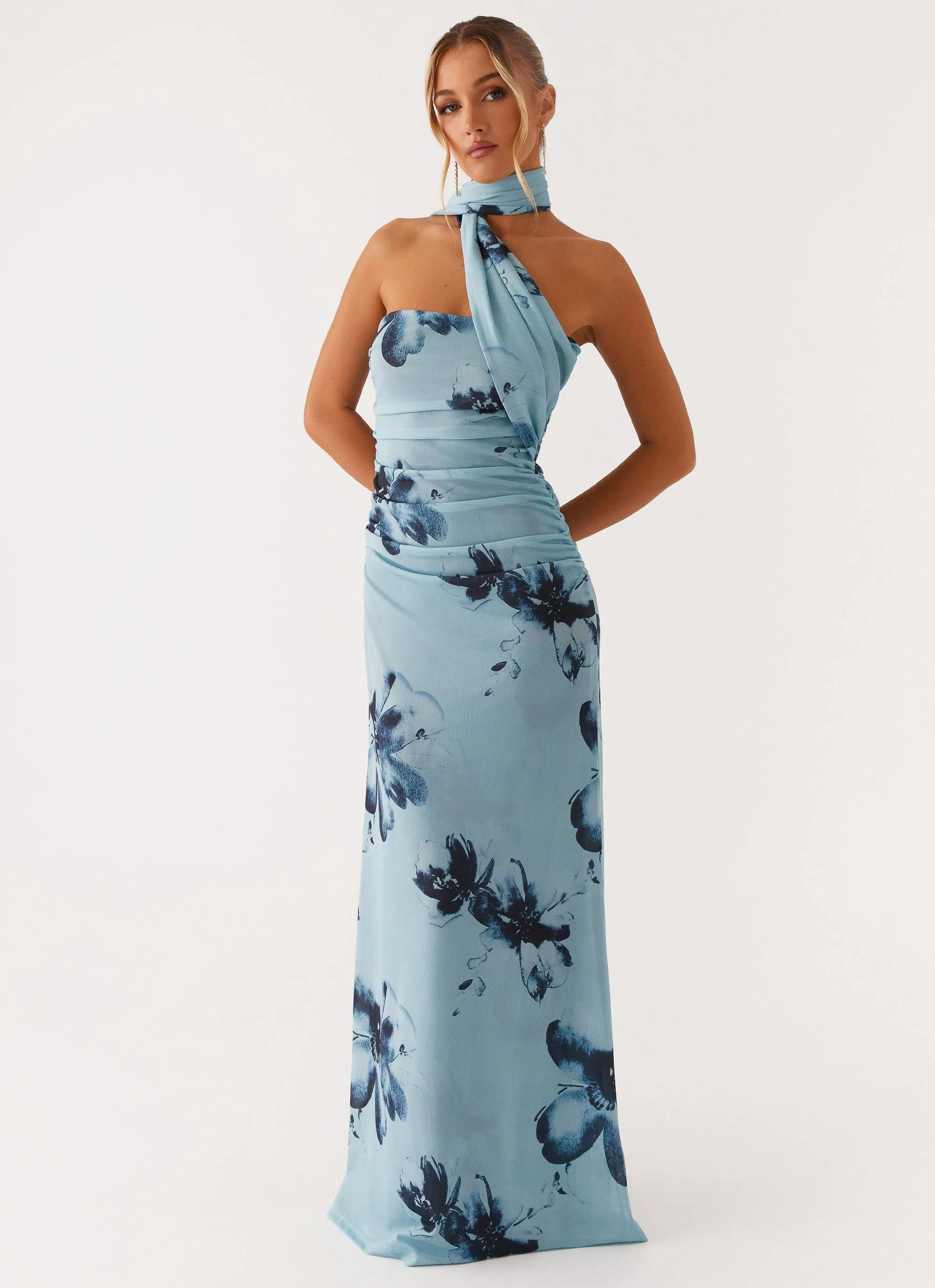 Songbird Maxi Dress - Blue Black Floral Relaxed and stylish Perfect for Layering