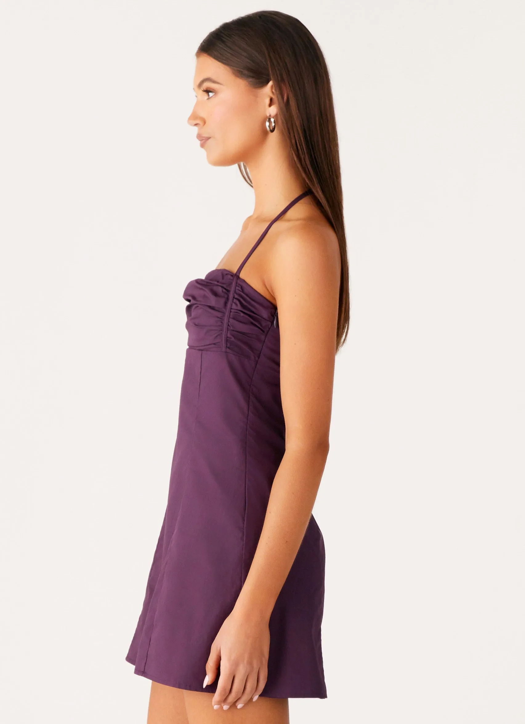 Sonique Mini Dress - Plum Flowy casual dress Understated Charm