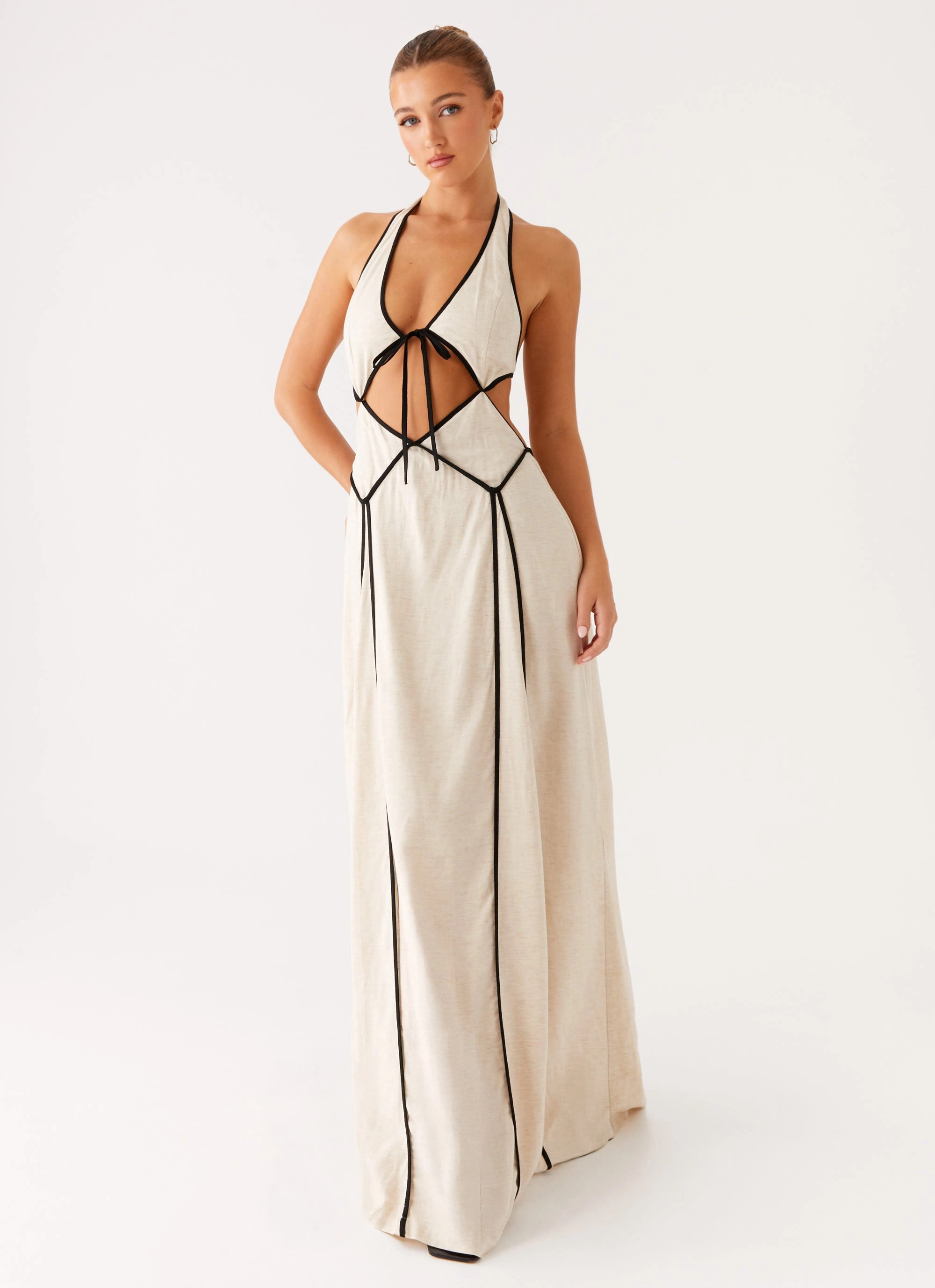 Sonnet Maxi Dress - Oatmeal Shared Moment Tulle Air