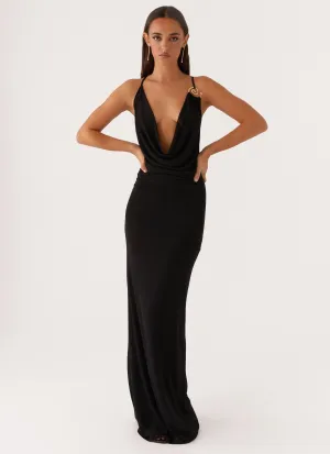 light layering Game Player Maxi Dress - Black