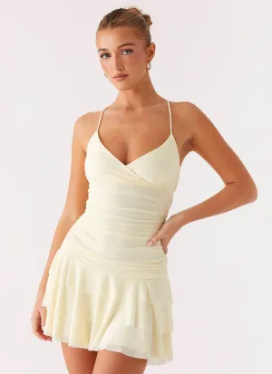 Emily Mini Dress - Yellow Anytime Fit
