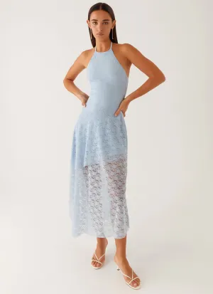 LayeredHemline Lyndal Lace Midi Dress - Blue