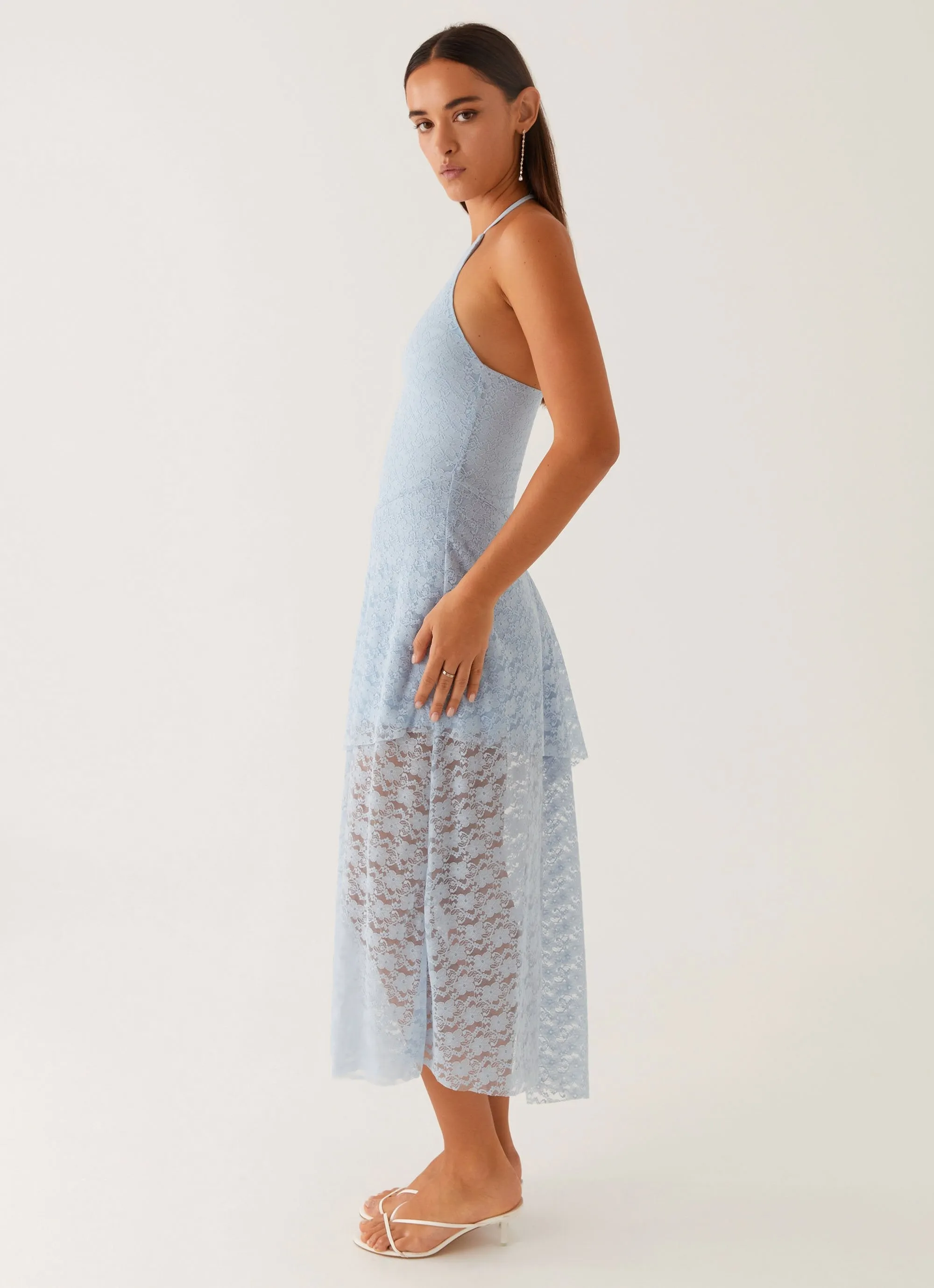 Lyndal Lace Midi Dress - Blue Unisex Option