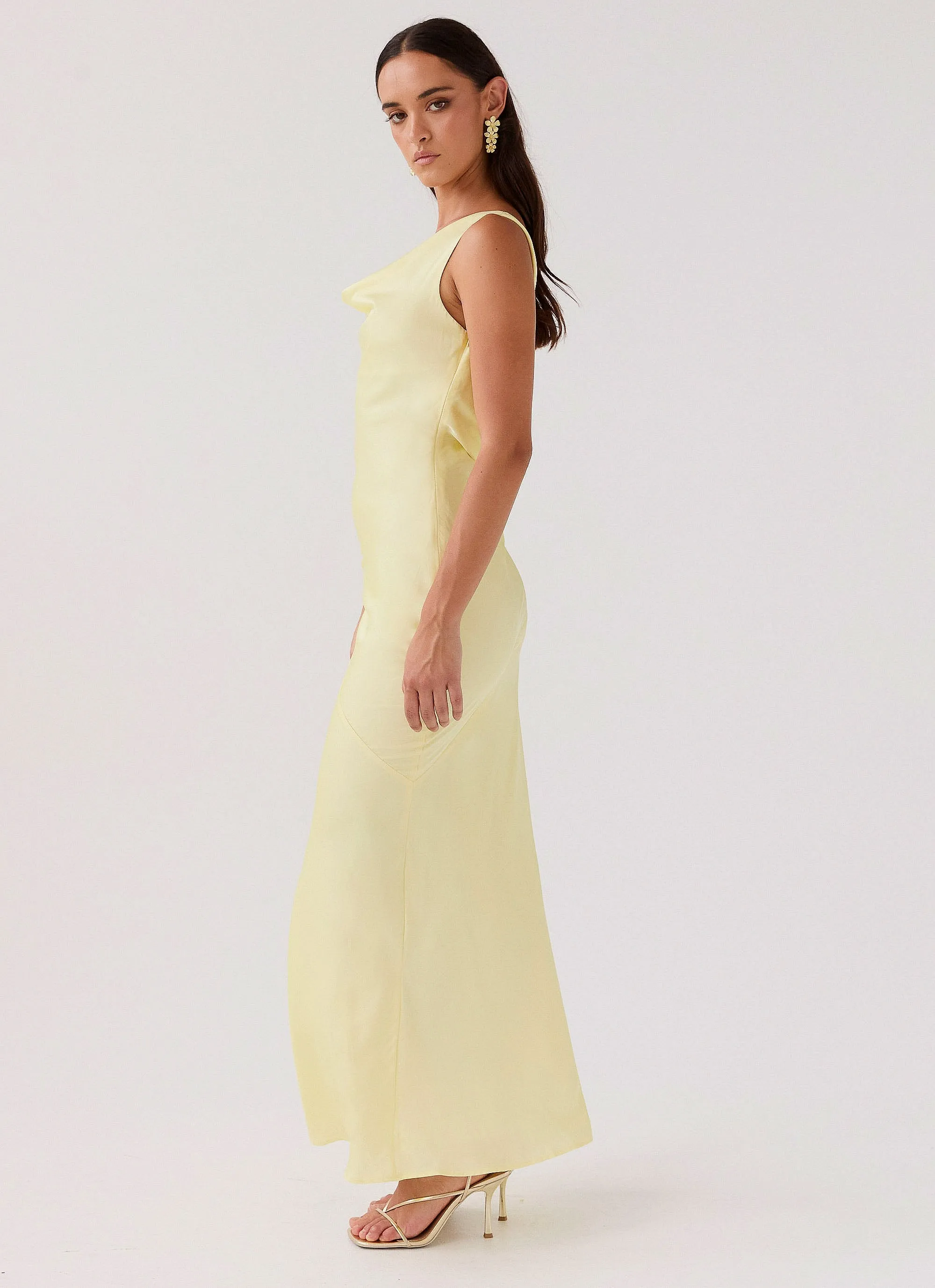 Style Blend Timeless Appeal Be Mine Satin Maxi Dress - Canary
