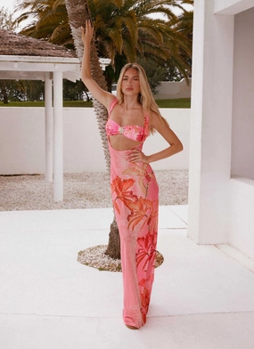 Sorella Maxi Dress - Tropical Pink Print Fair-Trade