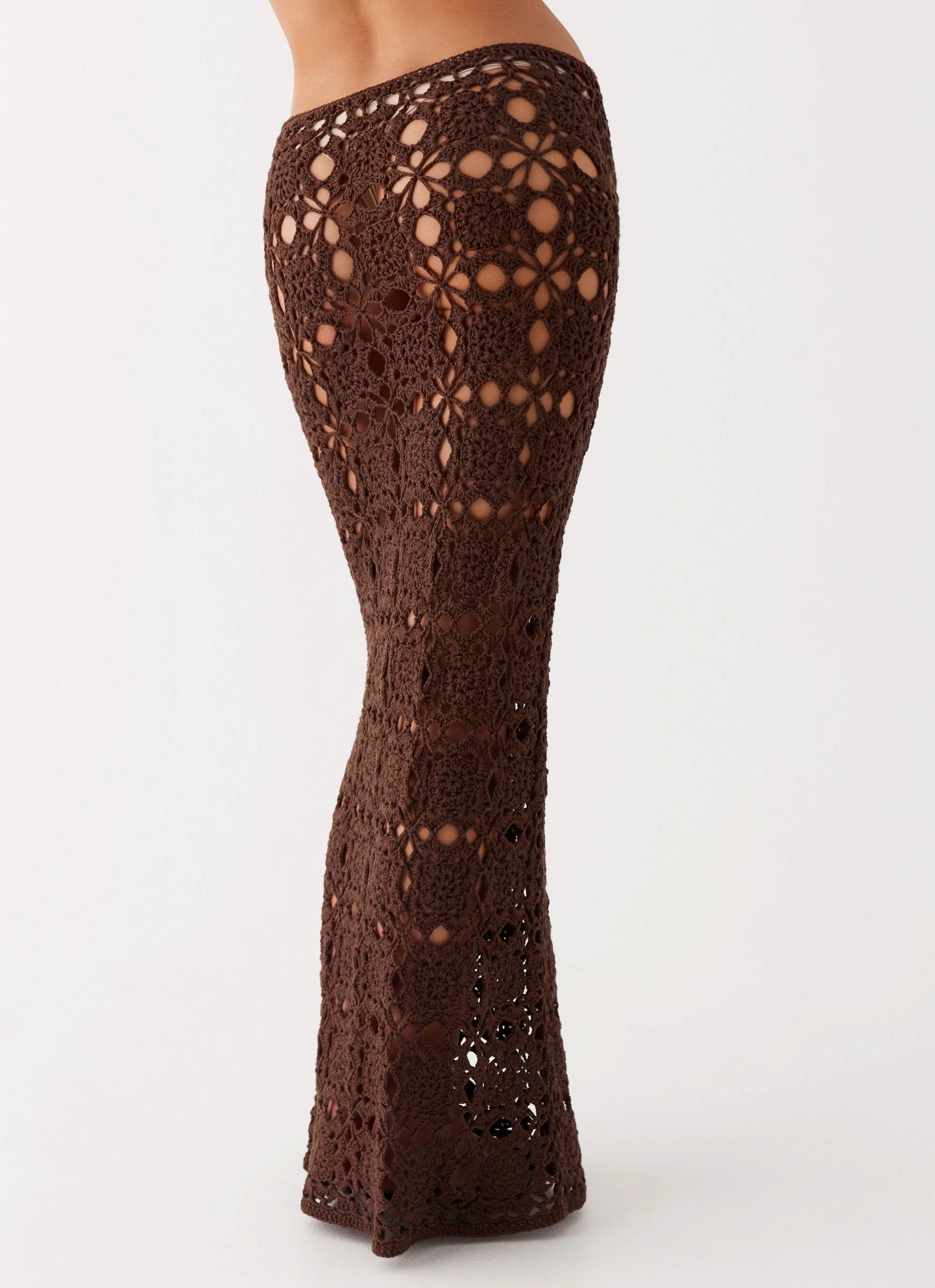 Sorrentino Crochet Maxi Skirt - Chocolate High-rise waist