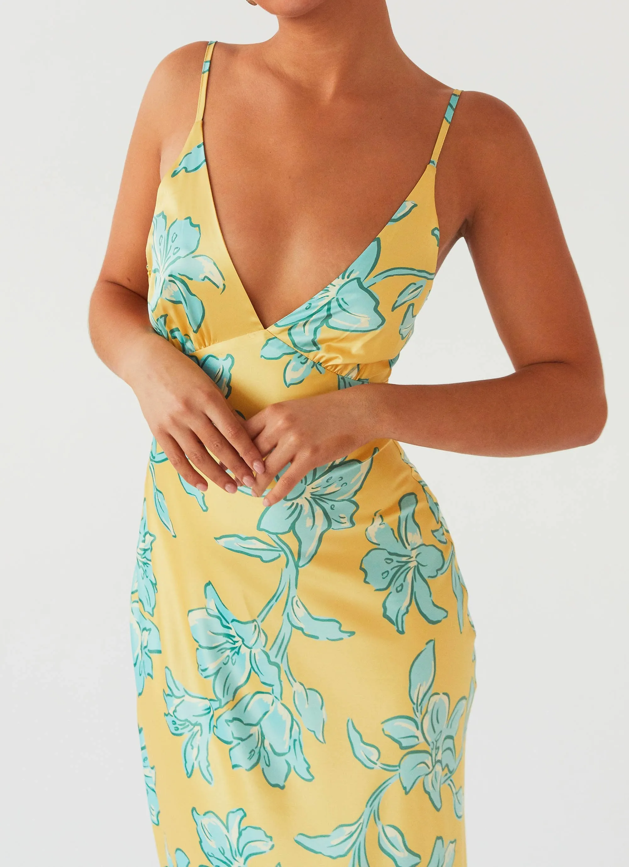 Sorrento Sun Maxi Dress - Golden Bloom Bold Structure Soft Composition