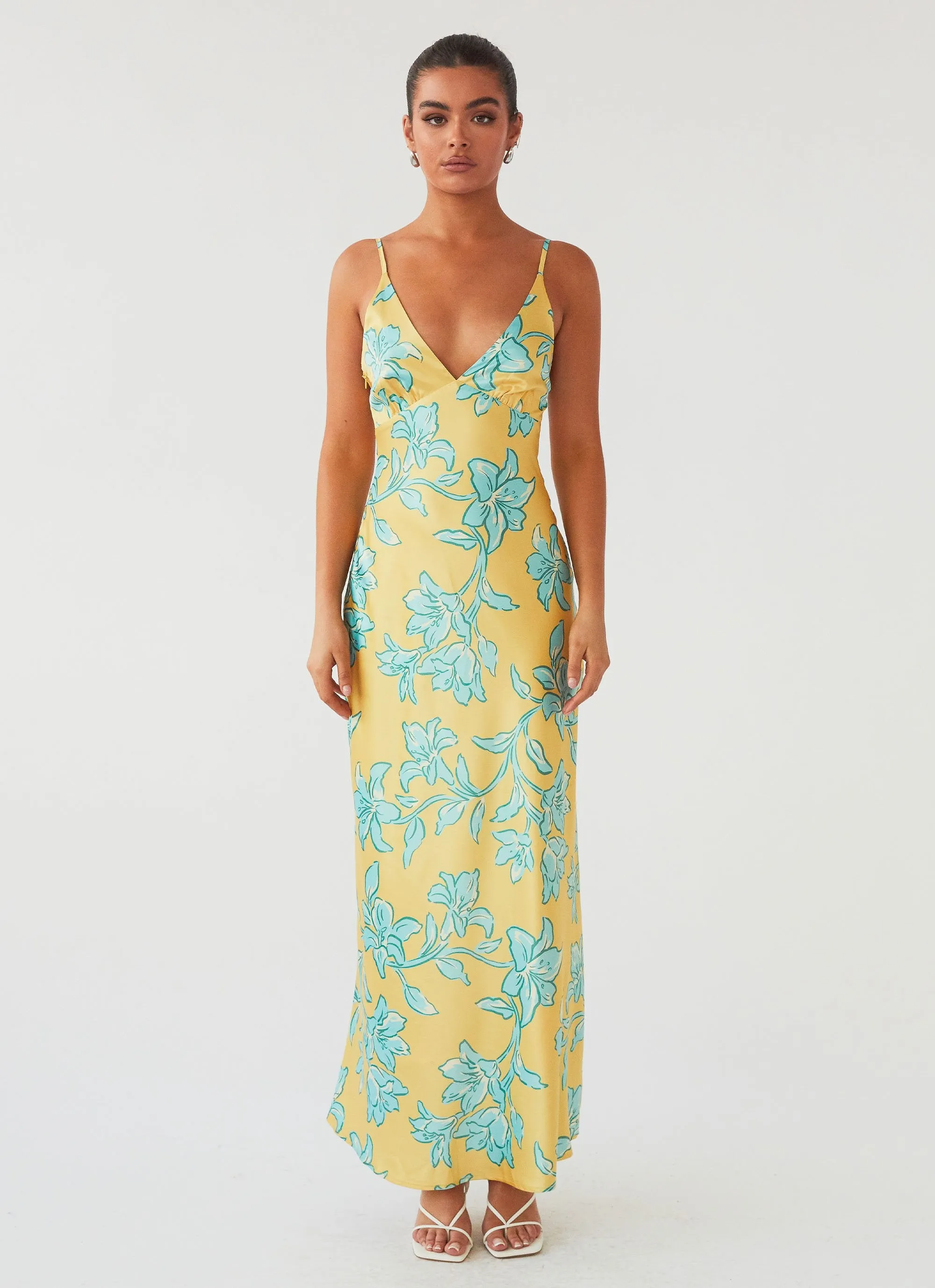 Sorrento Sun Maxi Dress - Golden Bloom Cool Texture Travel Edge