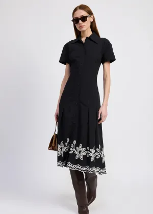 En Saison Isidora Midi Shirt Dress Black Natural Abrasion-resistant Urban Look