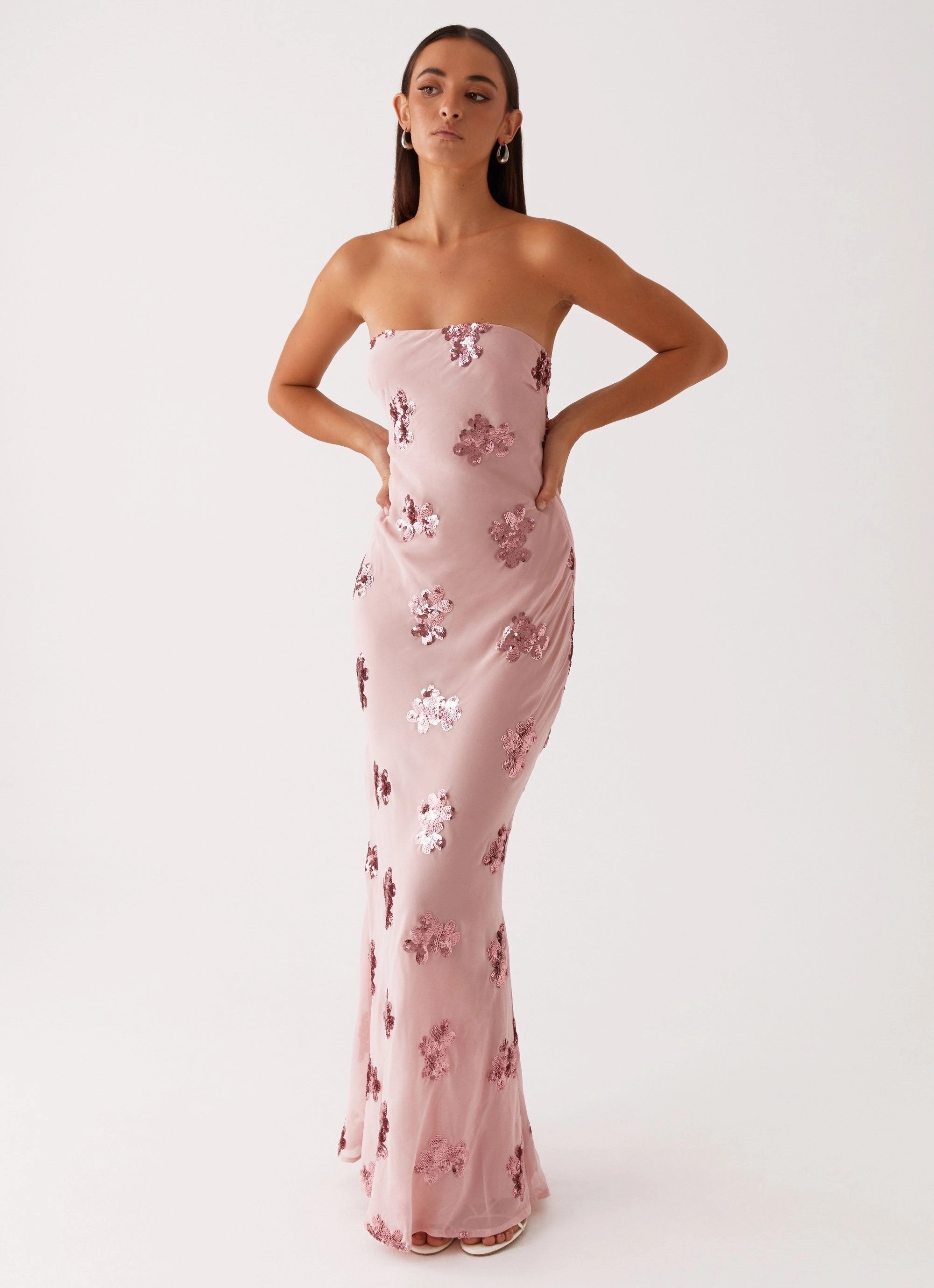 Soft Appeal Sweet Escape Sequin Maxi Dress - Baby Pink