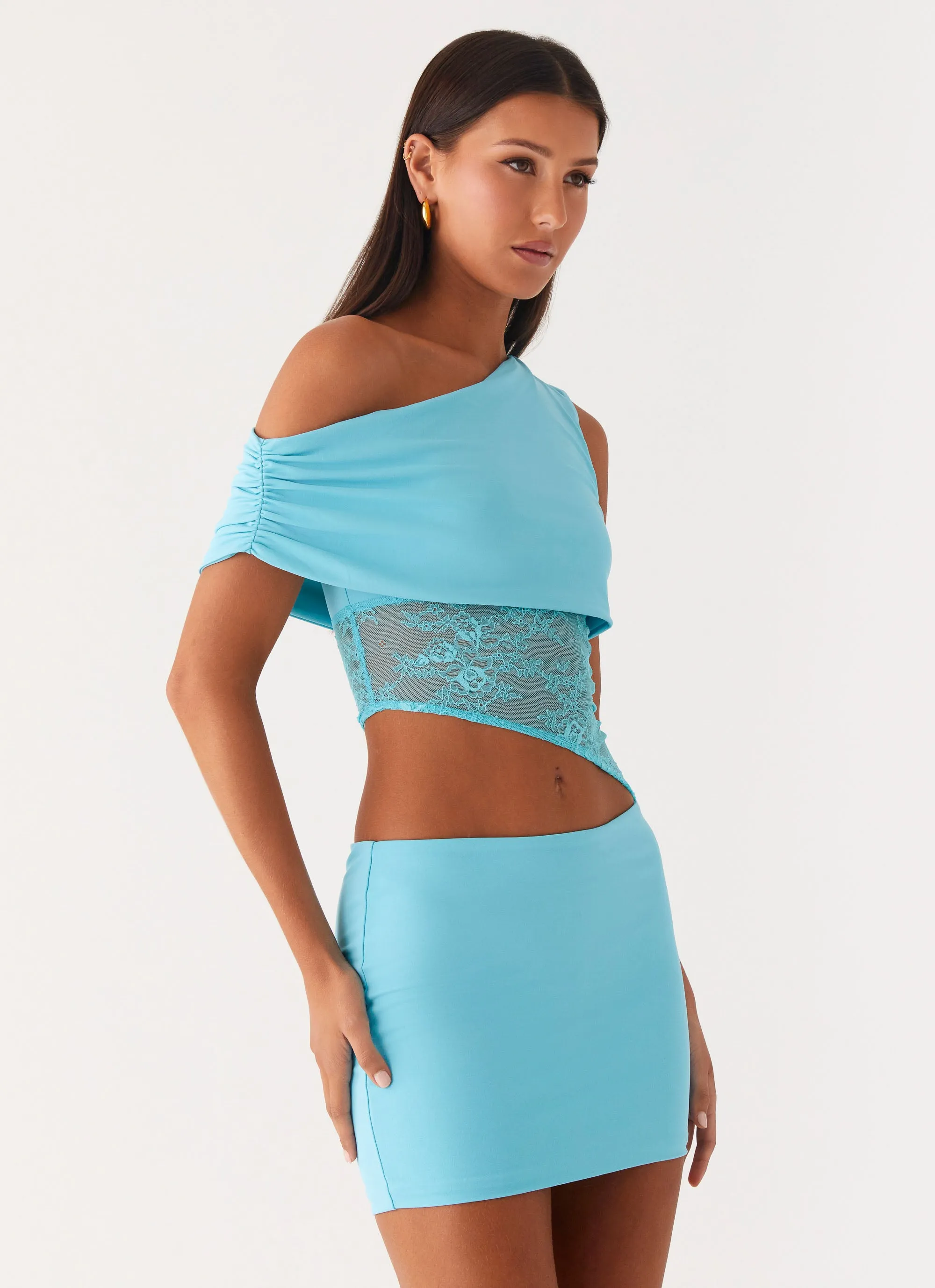Sophisticated Comfort Love Motion Mini Dress - Aqua Blue