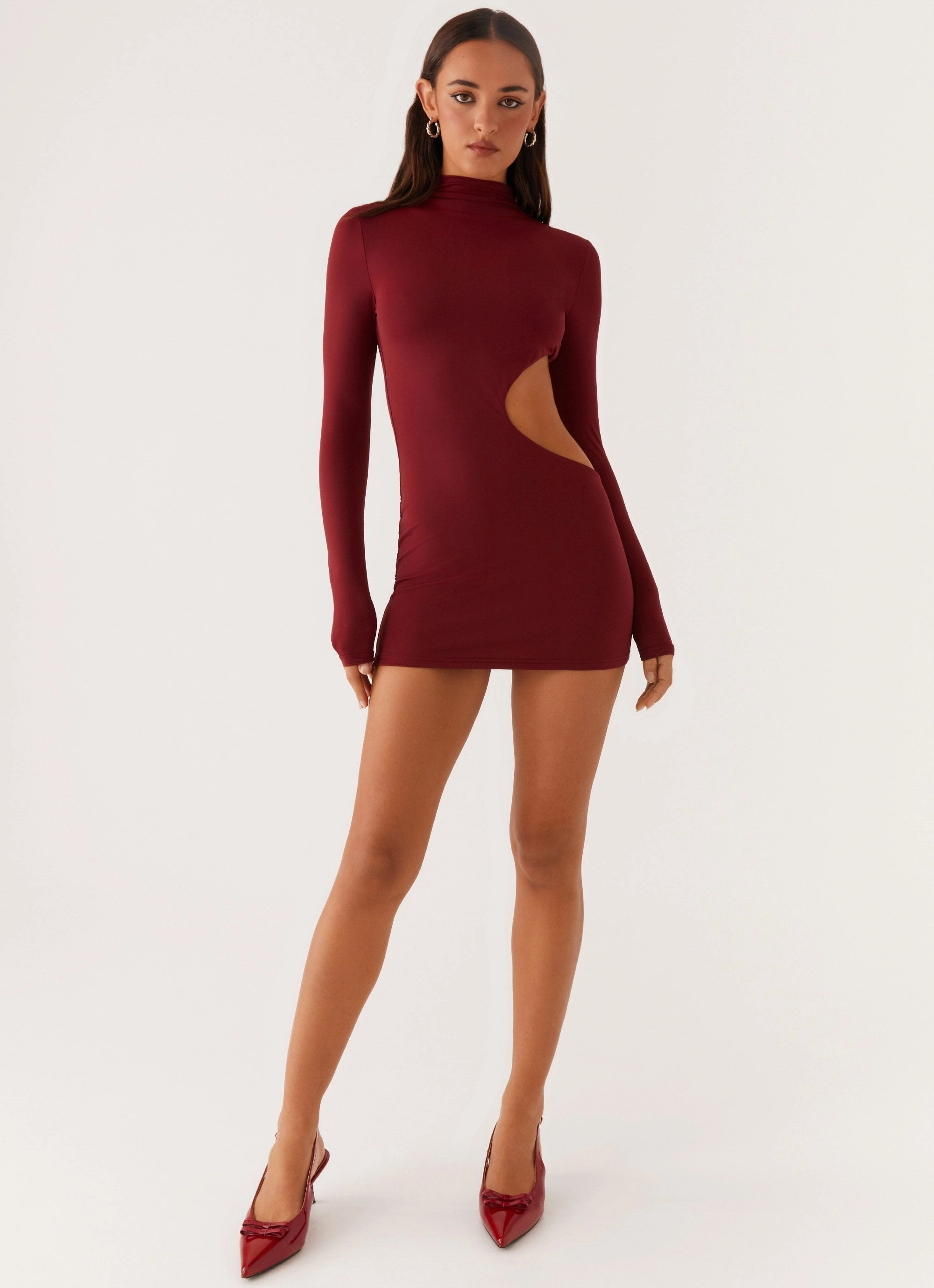 Rora Cut Out Mini Dress - Mulberry Happy Soul