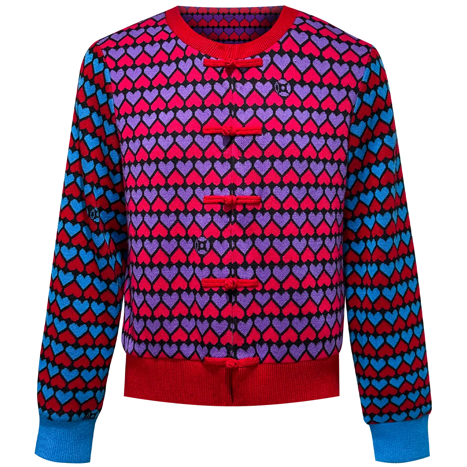 SPARKLE by KAREN CHAN x OLD MASTER Q【HEARTS】Knit Tang Jacket / Kung-Fu Jacket (Regular Fit) (老夫子-心心)
