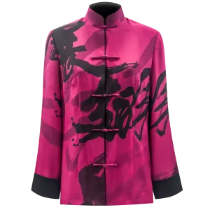 SPARKLE COLLECTION x HKMoA【CALLIGRAPHY IN RUNNING SCRIPT 2001】100% Silk Mini Tang Jacket / Kung Fu Jacket (展翅) (翟仕堯)