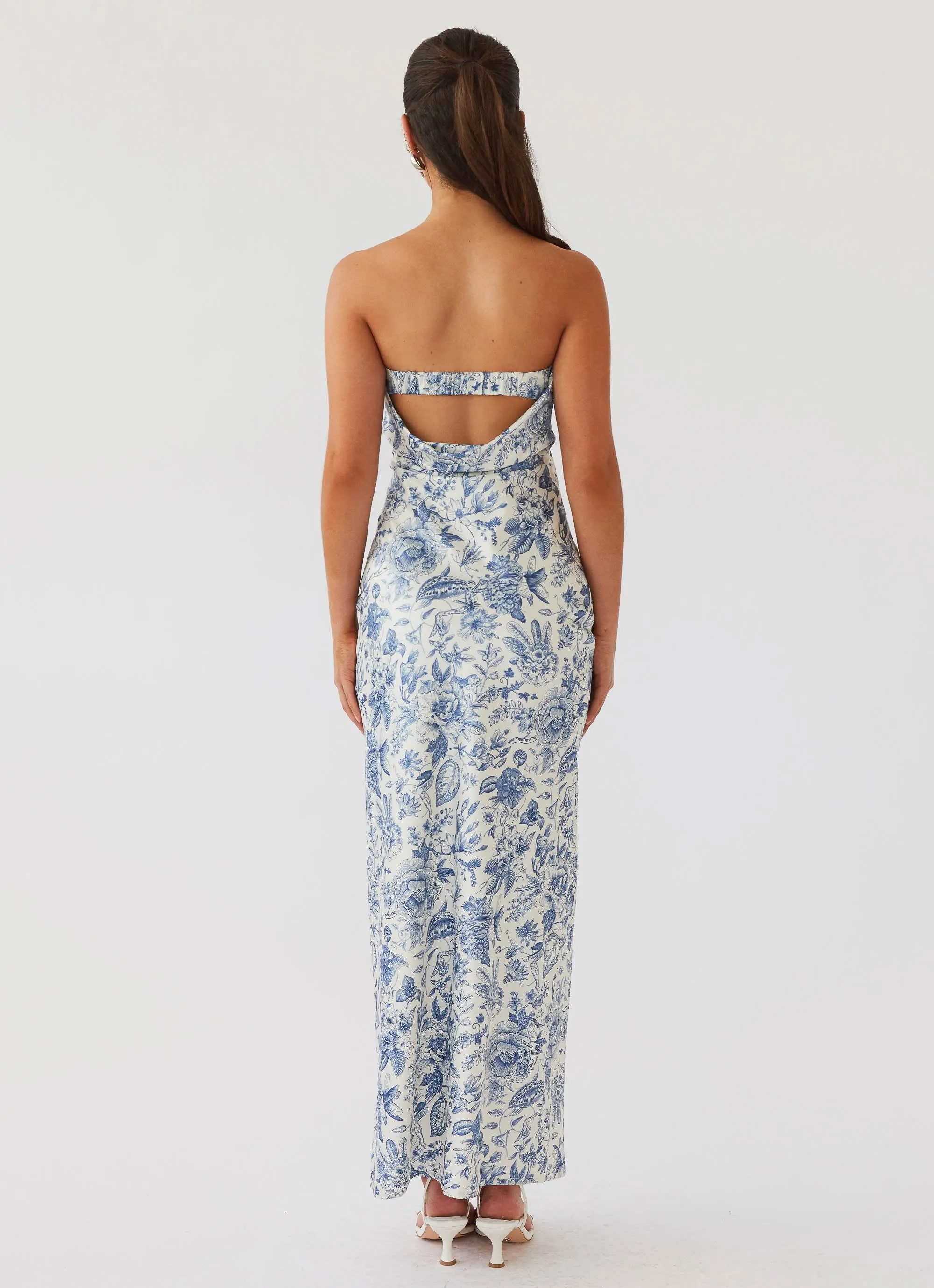 Summer Lover Maxi Dress - Blue Paisley Wide Hemline Velvet-Edge