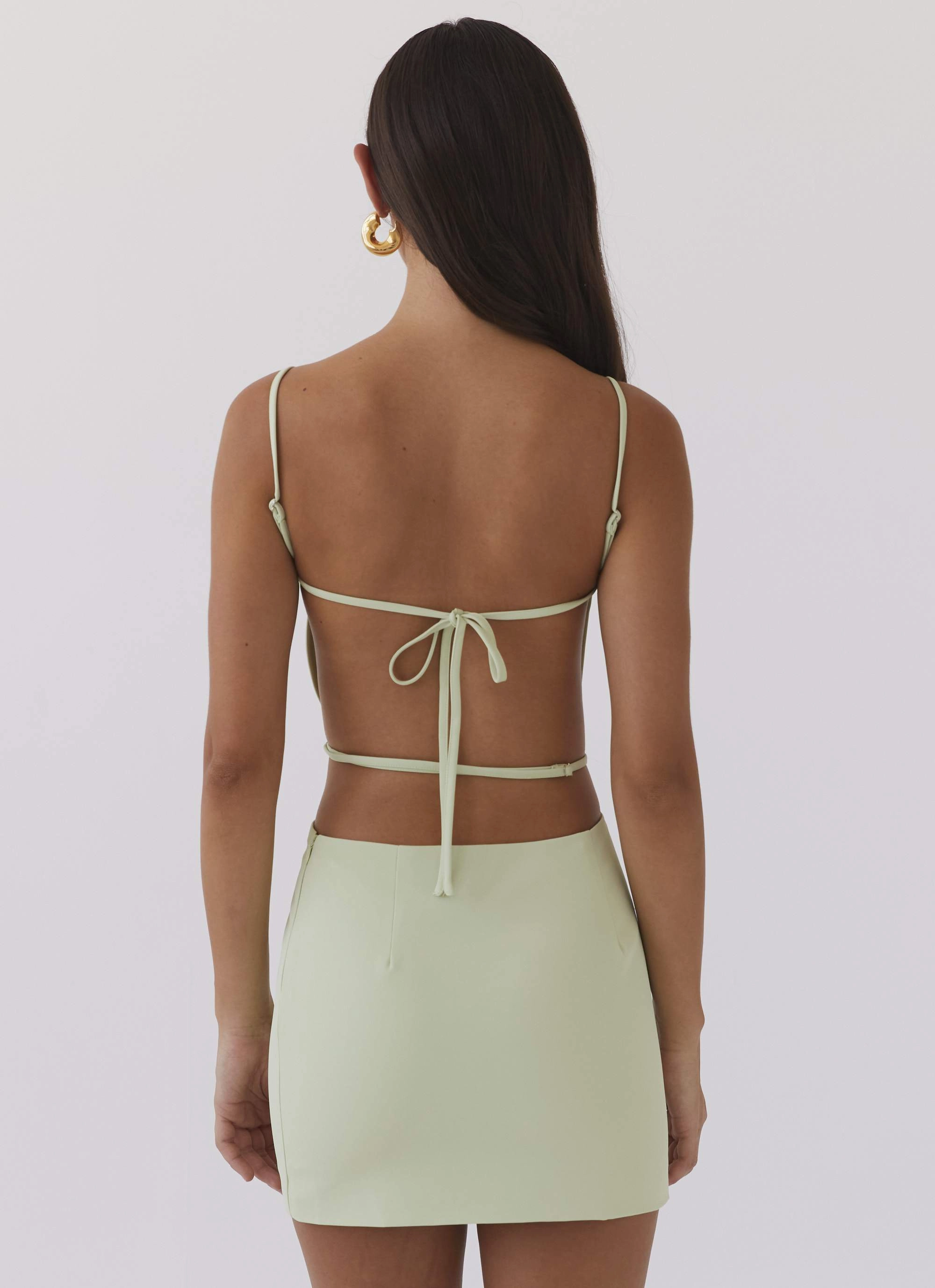 countryside Lindsey Cutout Mini Dress - Green Zest