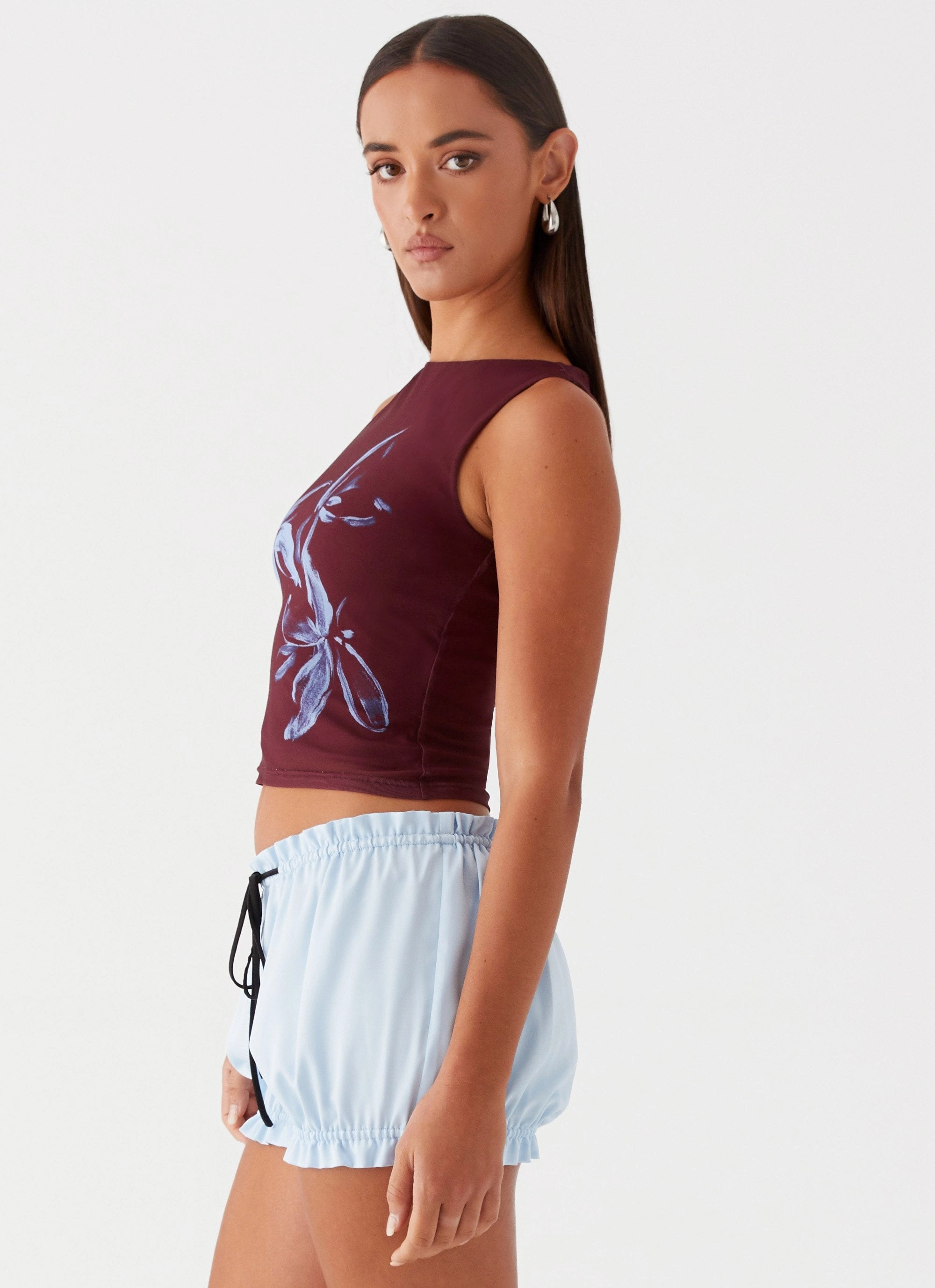 Recycled Polyester Fabric Speak Now Mesh Top - Brown