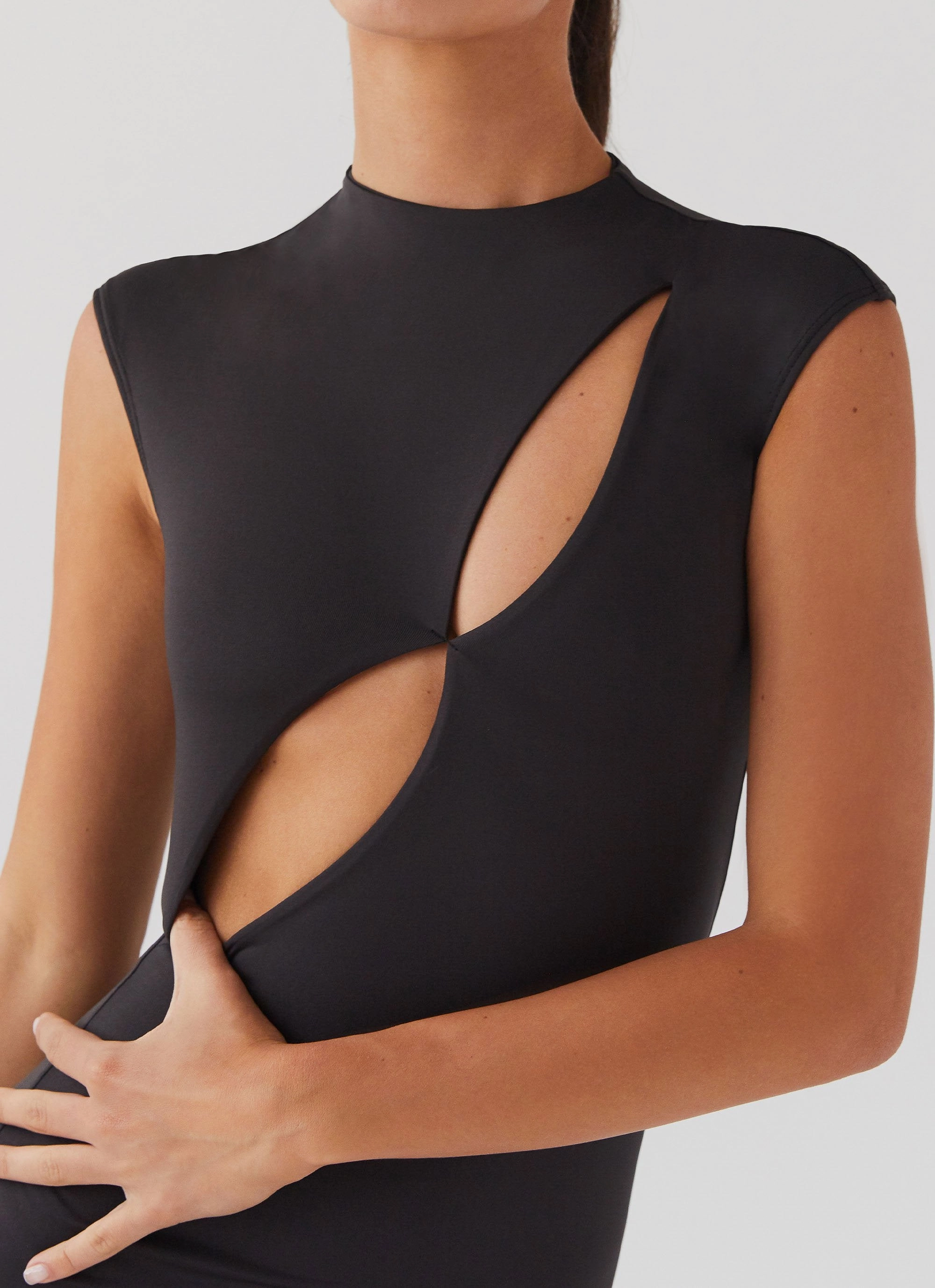 Special Affair Mini Dress - Black Silk Shine