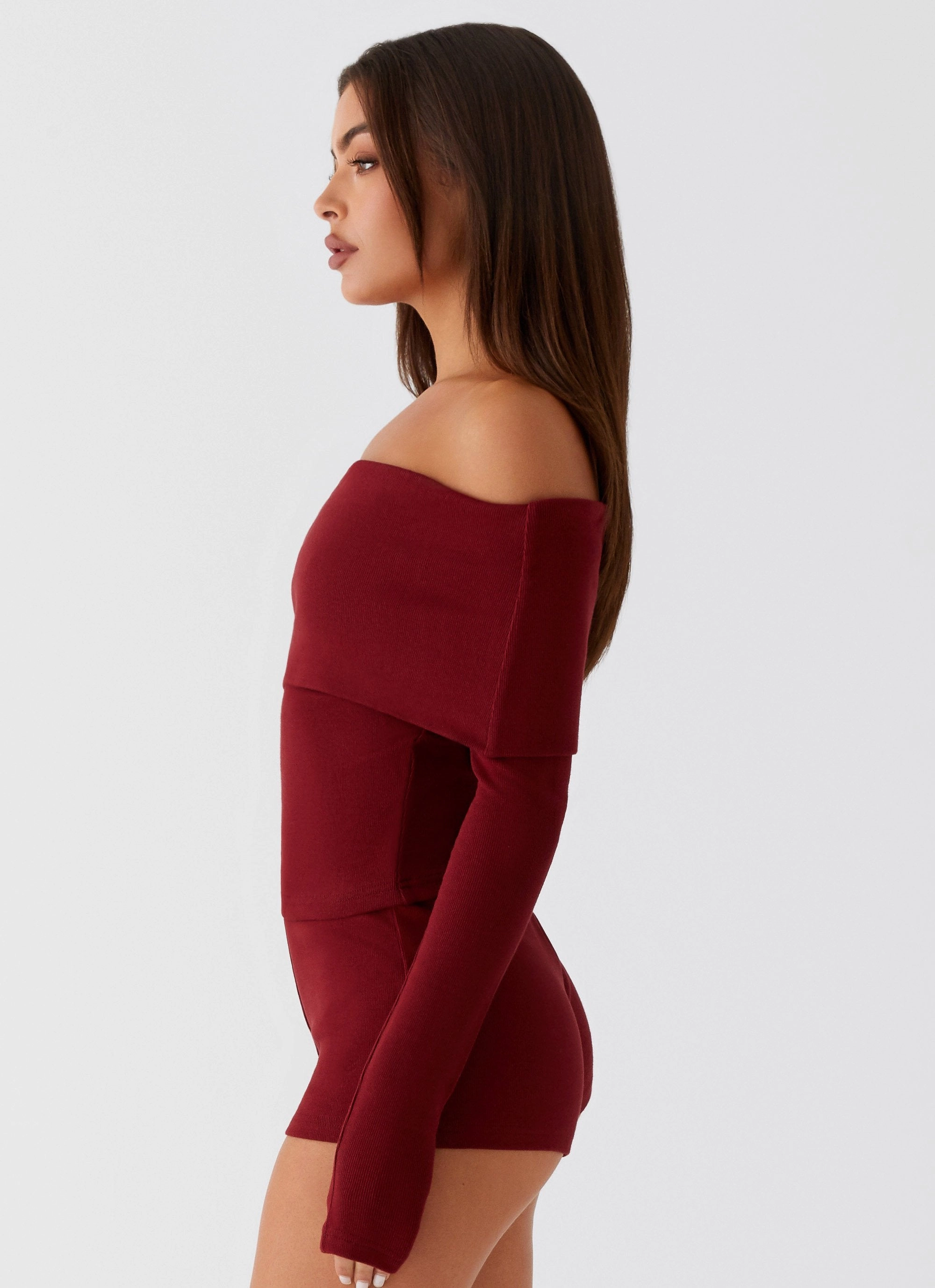 Sporty Hoodie Spectate Long Sleeve Top - Maroon