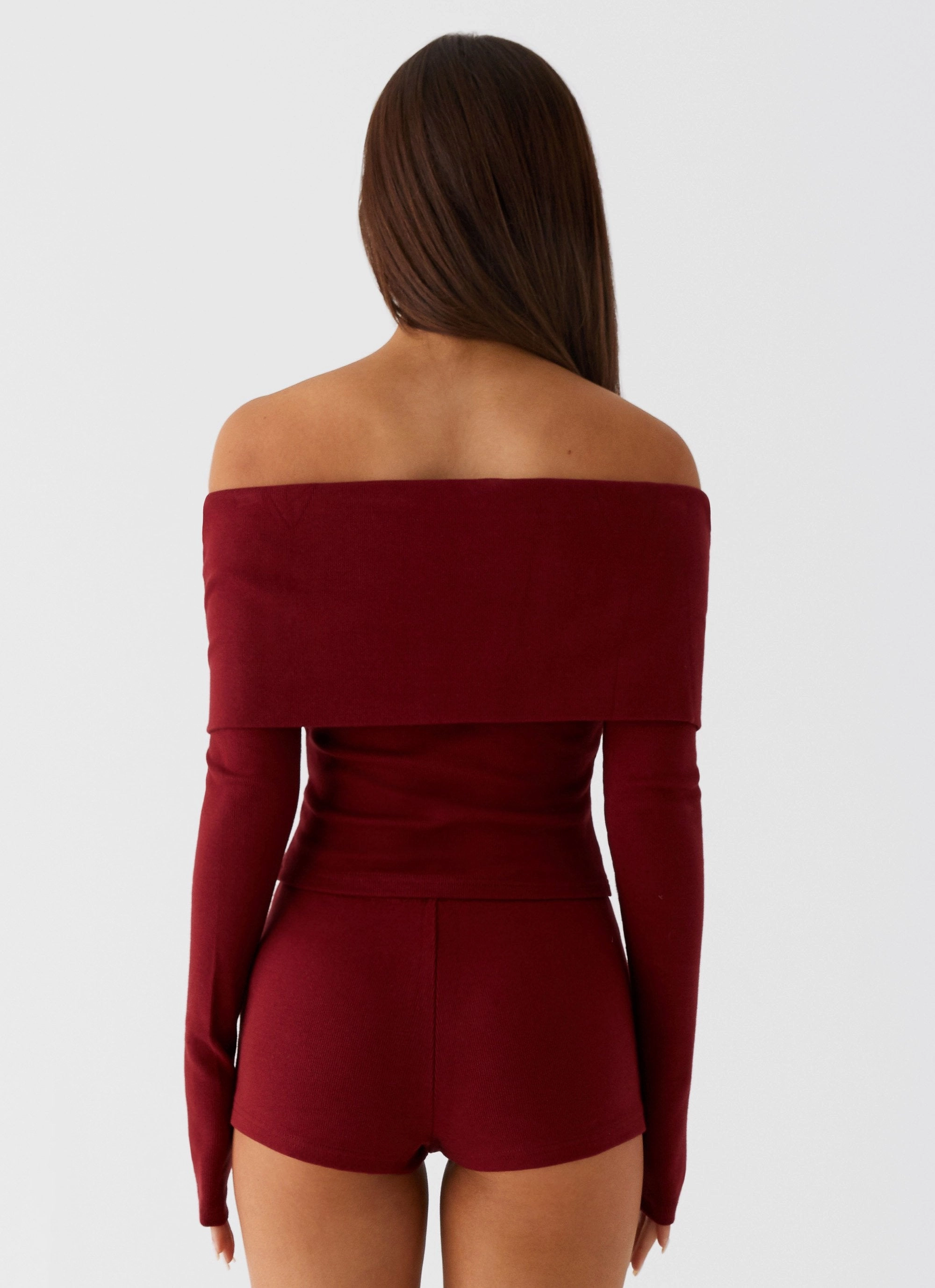 Spectate Long Sleeve Top - Maroon Casual Sweater