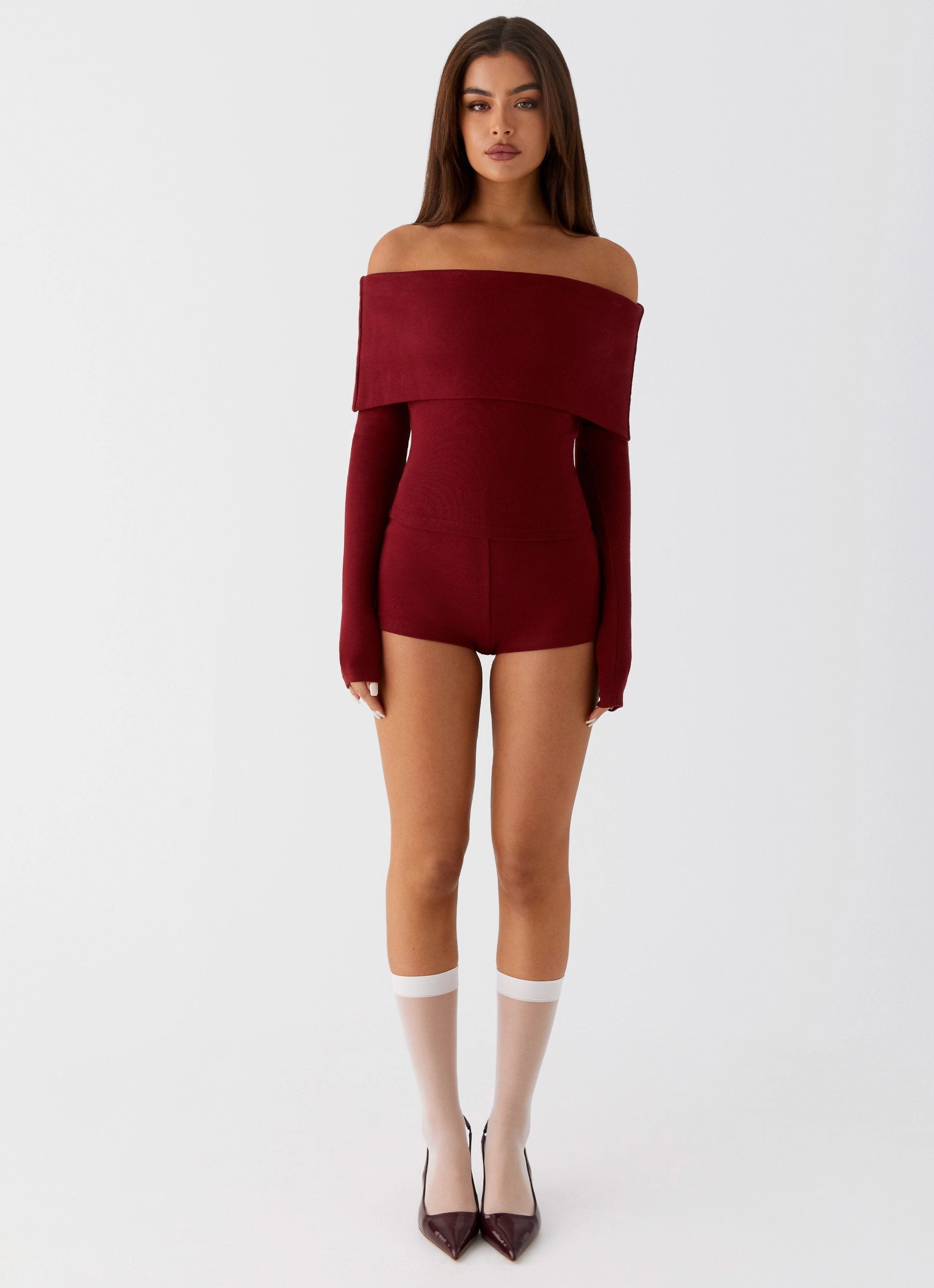 Breathable Stretch Wear Spectate Mini Shorts - Maroon