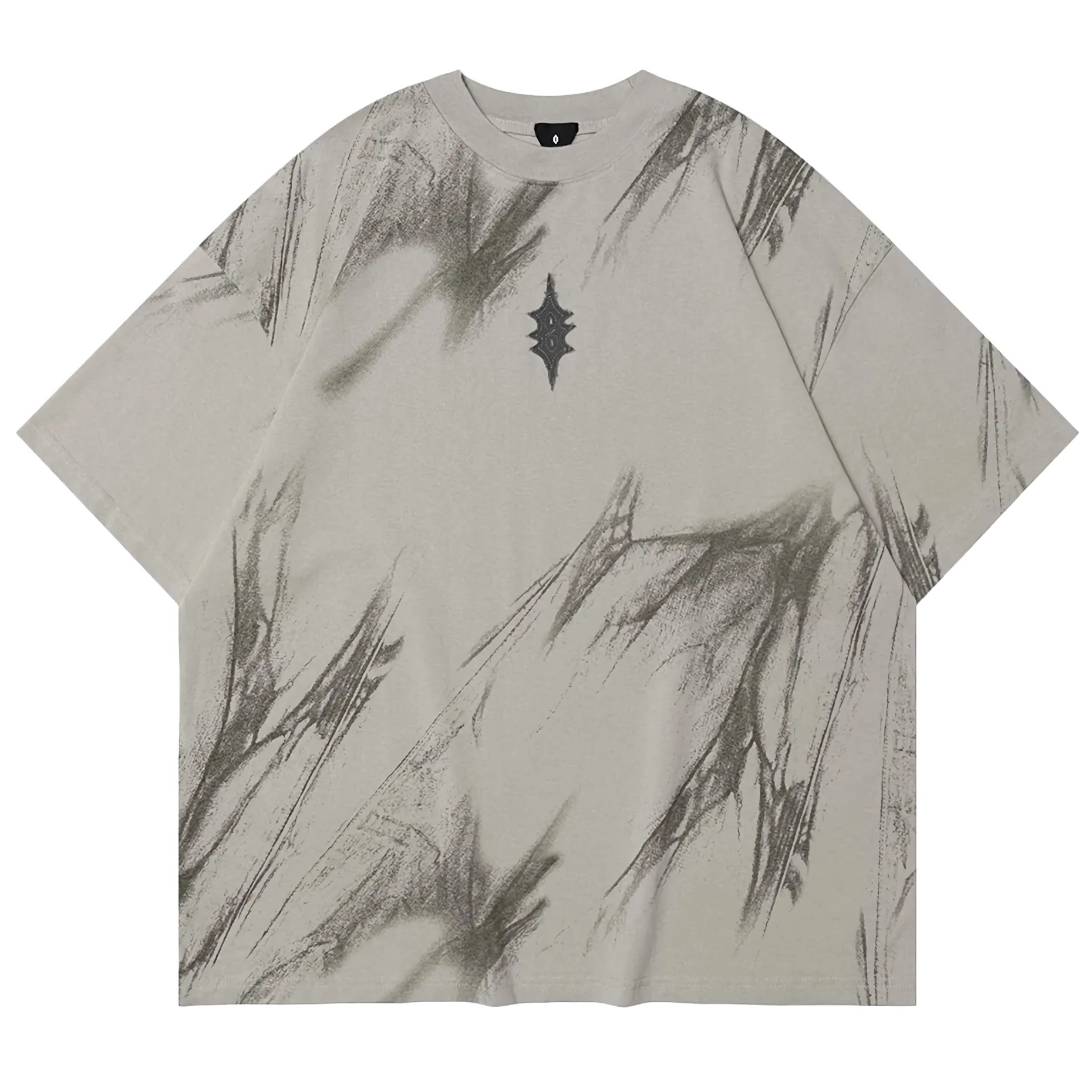 'Spectral' Abstract Print Oversized Cotton T-Shirt