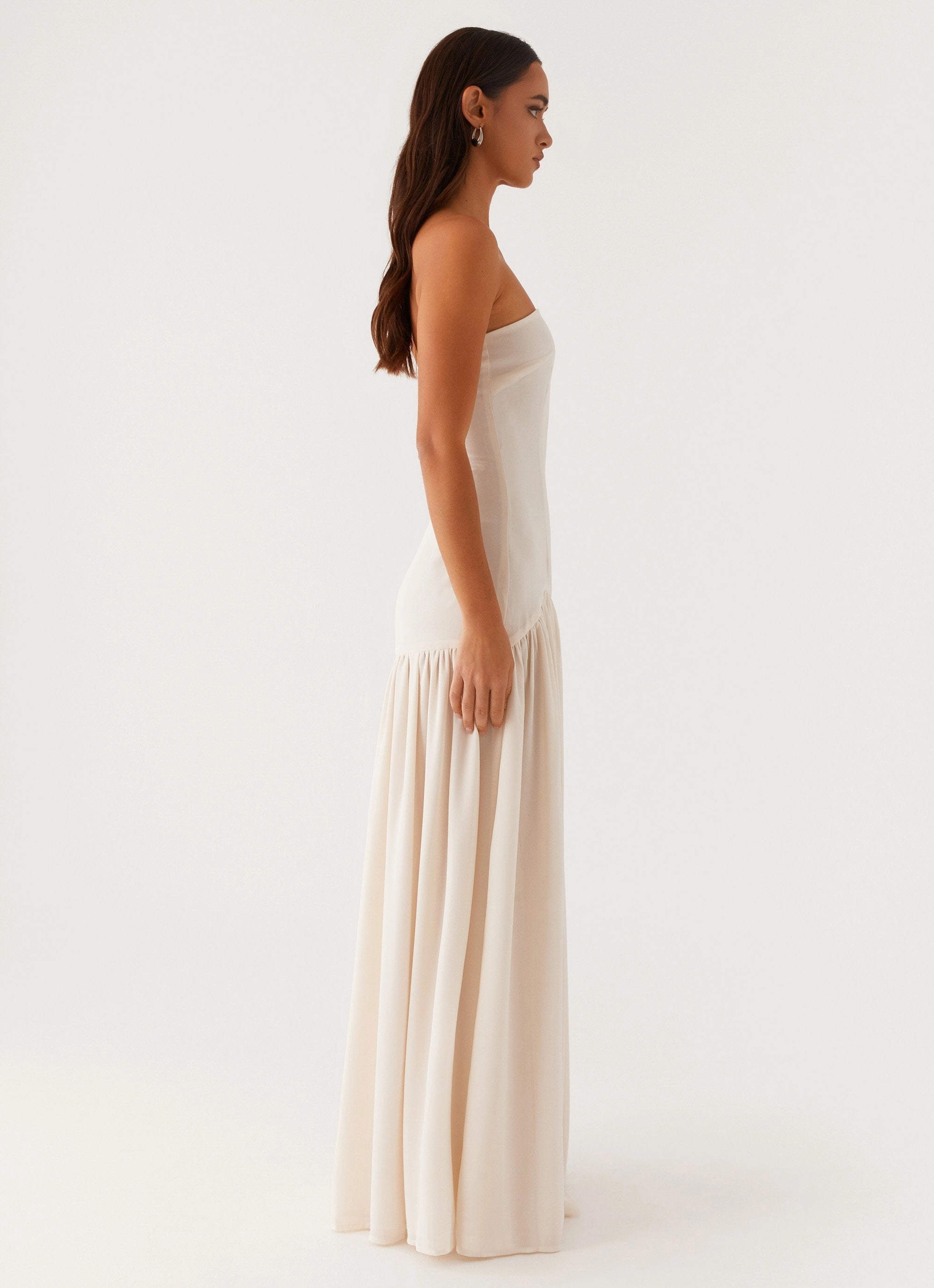 Semi Fit Calm Texture Eden Strapless Maxi Dress - Ivory