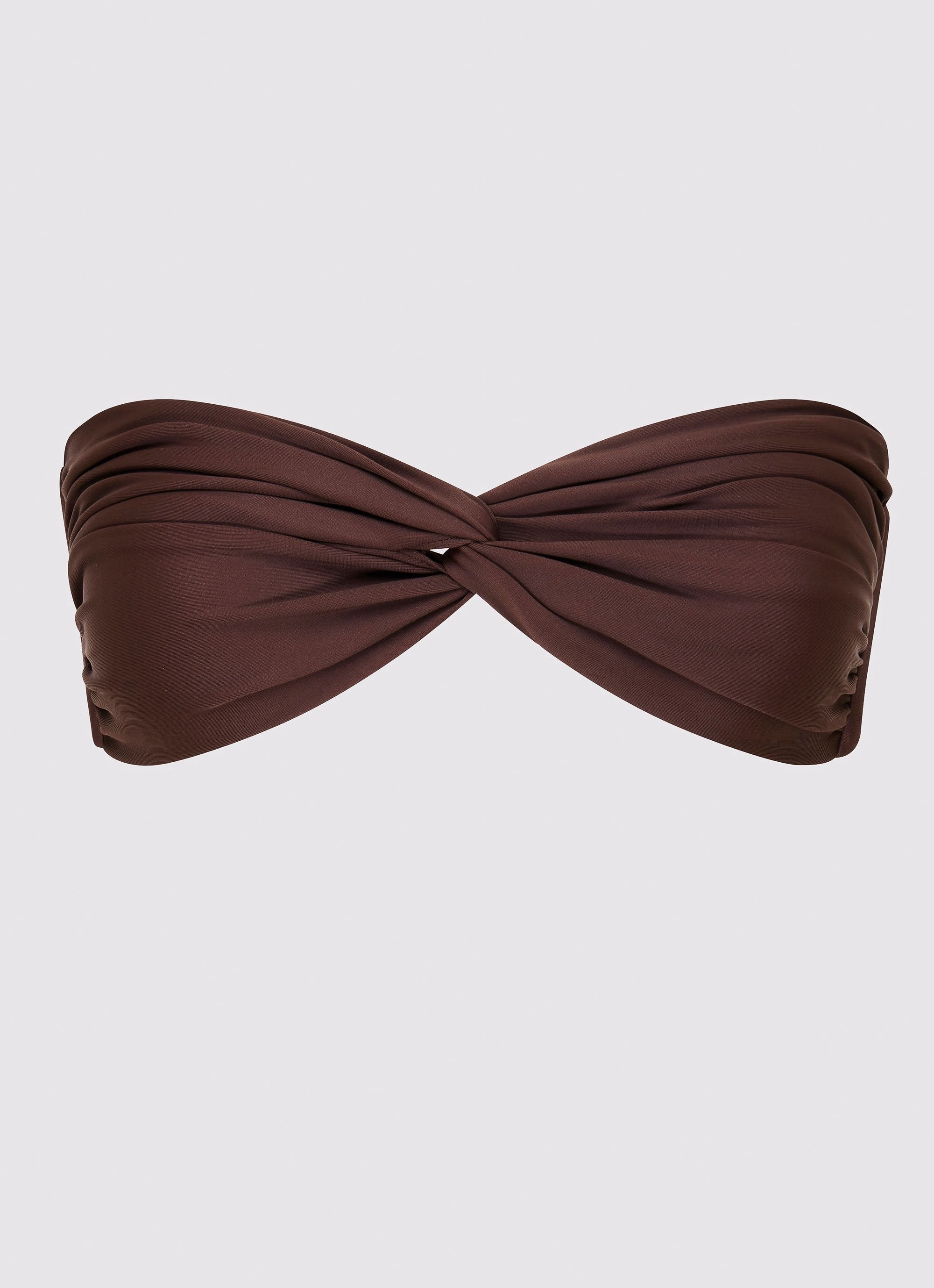 Delta Bandeau Bikini Top - Brown jersey