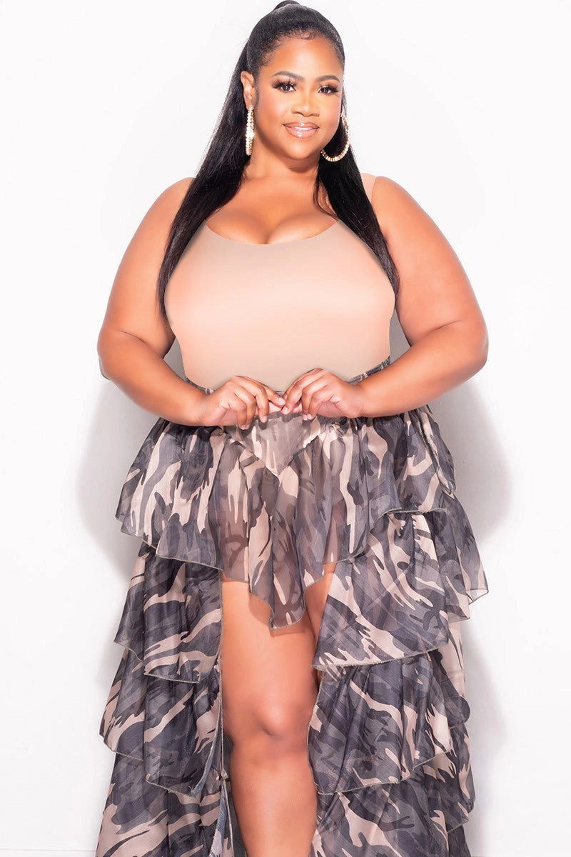 Final Sale Plus Size Camisole with Thick Straps in Nude SecureCargoPockets All Day Wear Comfort