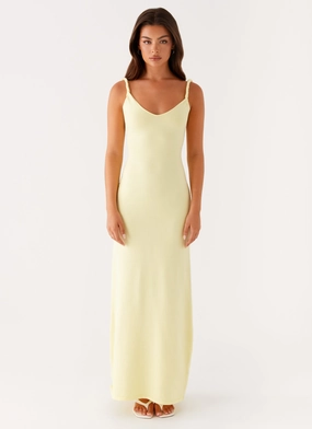 Anastasia Maxi Dress - Yellow Simple Shape Bold Mood