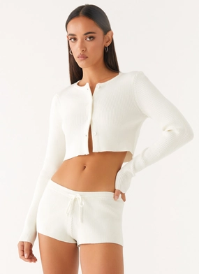 Adria Mini Shorts - Ivory Lounge-friendly