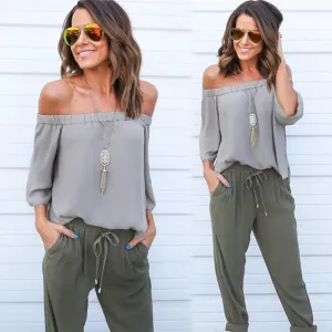 Spring Summer Sexy Women Blouse Shirt  Fashion Casual Ladies Chiffon Blouses Leisure Vintage Women Tops Shirts FLD741