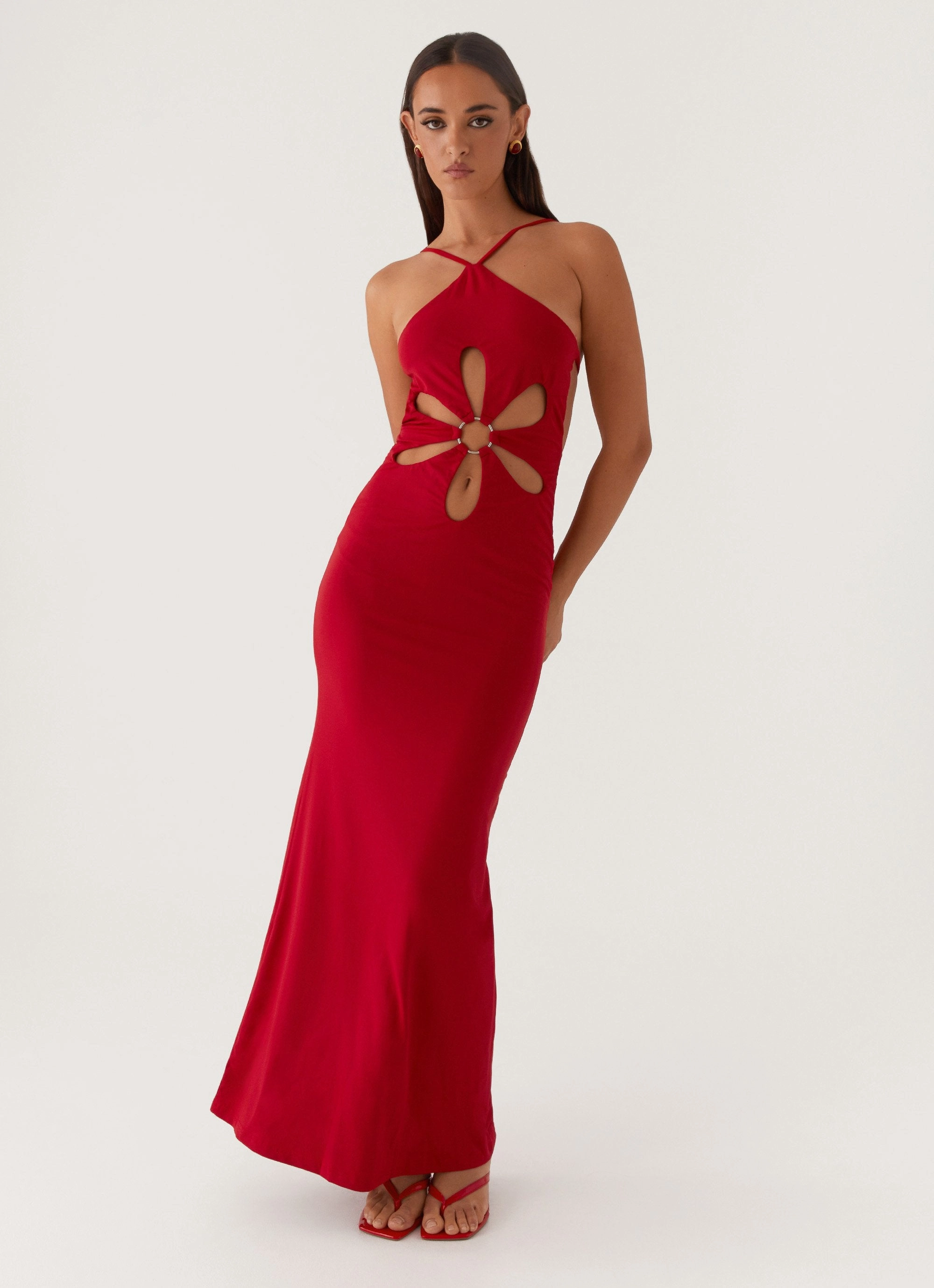 Floating Shape Work or Play Grow Together Maxi Dress - Red