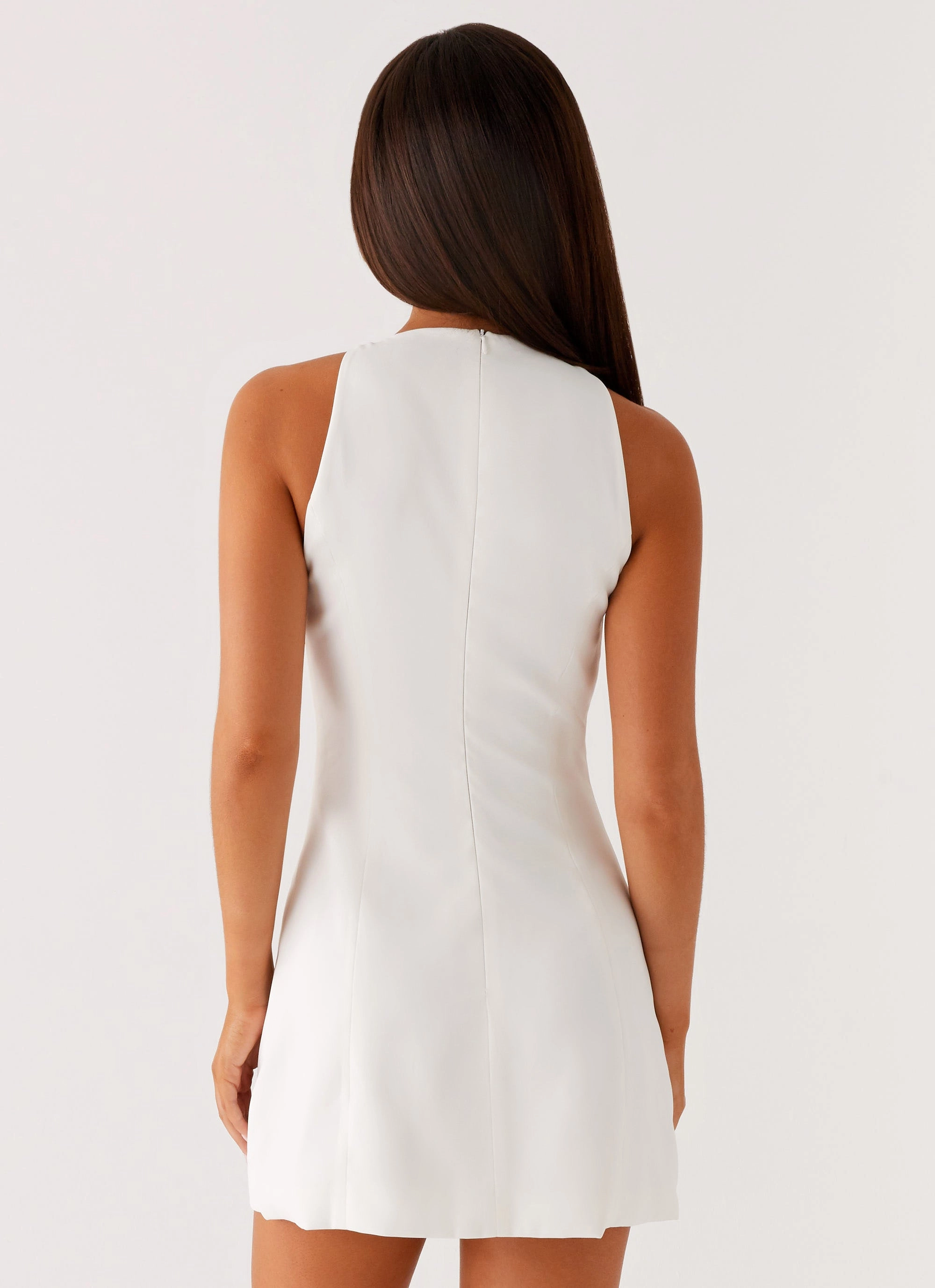 Stacy Mini Dress - White Winter Wrap Warm Touch