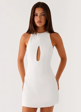 Grab Now Art-Gallery Stacy Mini Dress - White