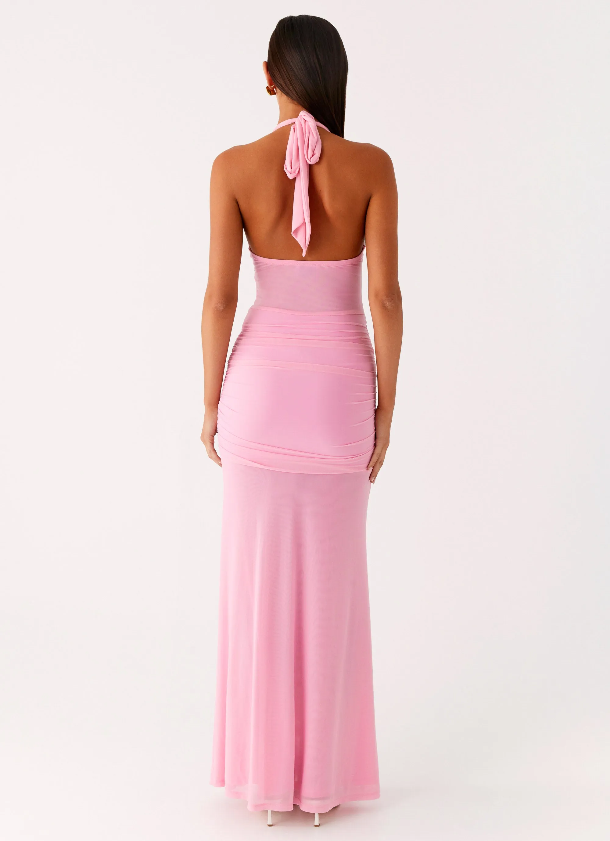 Relaxed Design Cool Look Miyah Halter Hardware Maxi Dress - Baby Pink