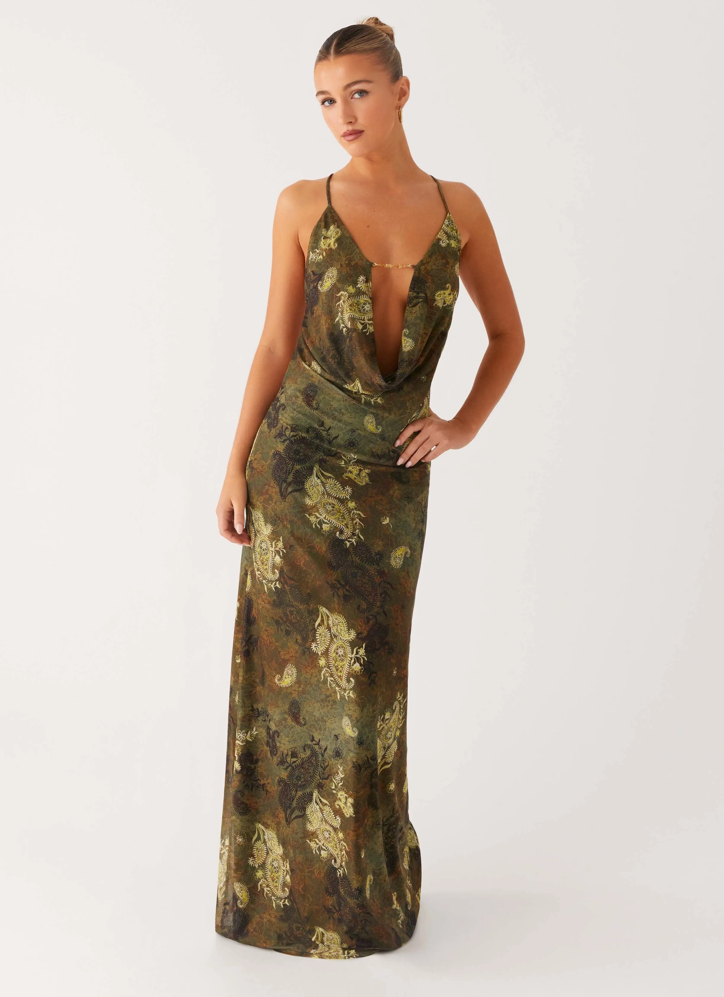 Star Fields Maxi Dress - Cyber Floral Easy Elegance