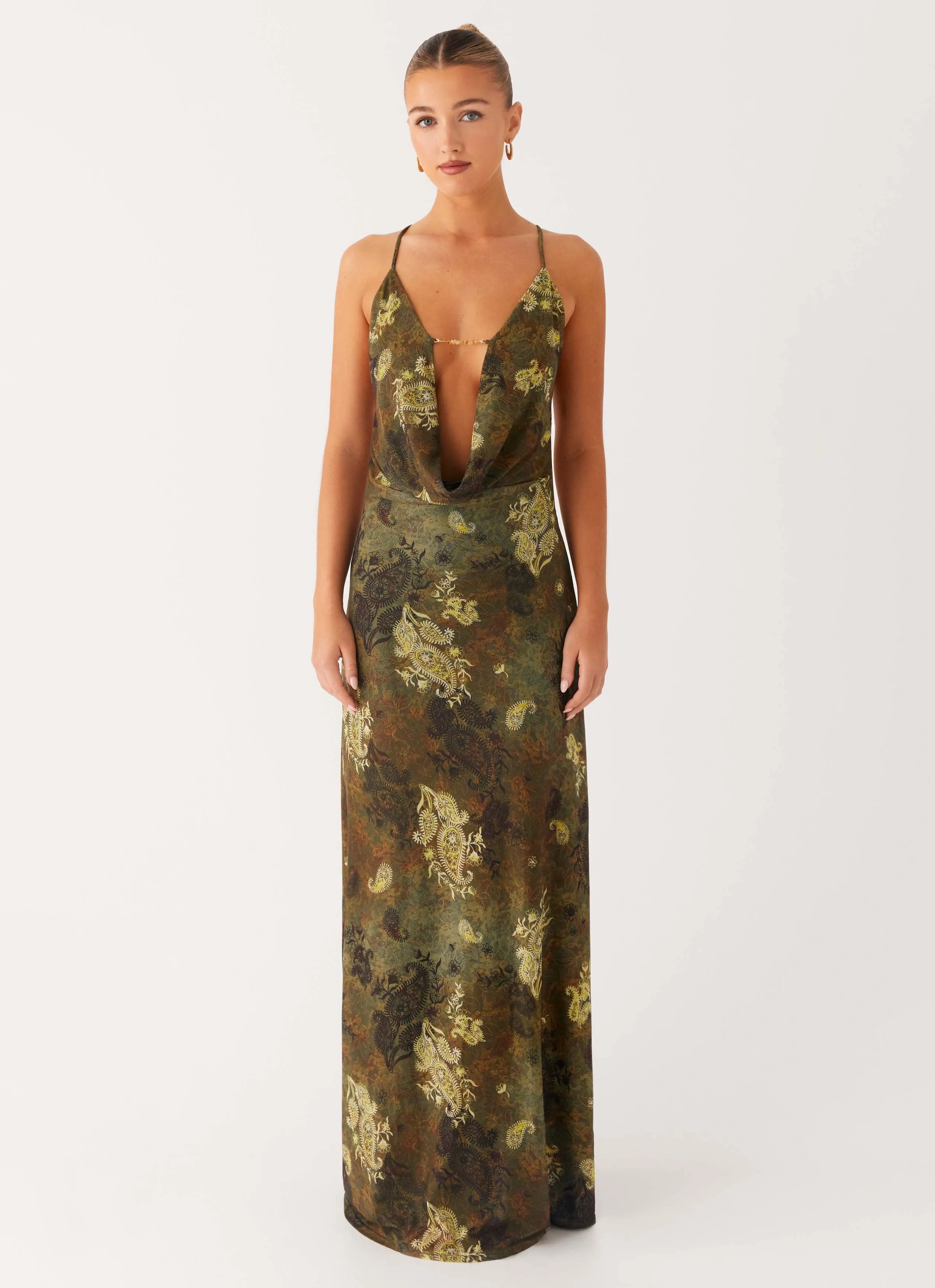 Star Fields Maxi Dress - Cyber Floral Clean Chic